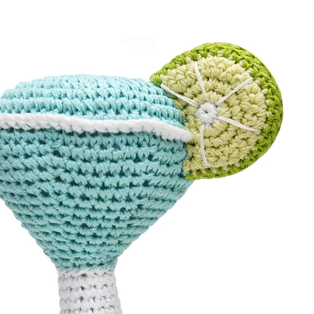 Crochet Small Dog Squeaky Toy - Margarita Glass Shaped Chew Toy for Puppies & Small Dogs | Interactive Play, Training Reward & Teething Relief | Perfect for Indoor & Outdoor Use