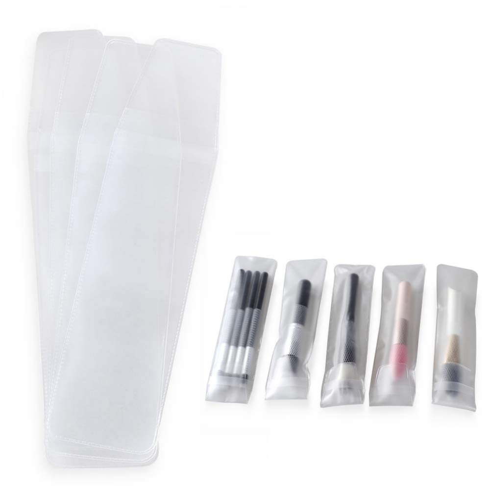 10 Pcs PVC Cosmetic Makeup Brush Protector Bags - Plastic Storage Pouches for Travel & Organization (Brushes Not Included) - Perfect for Makeup Artists, Beauty Enthusiasts & Travelers