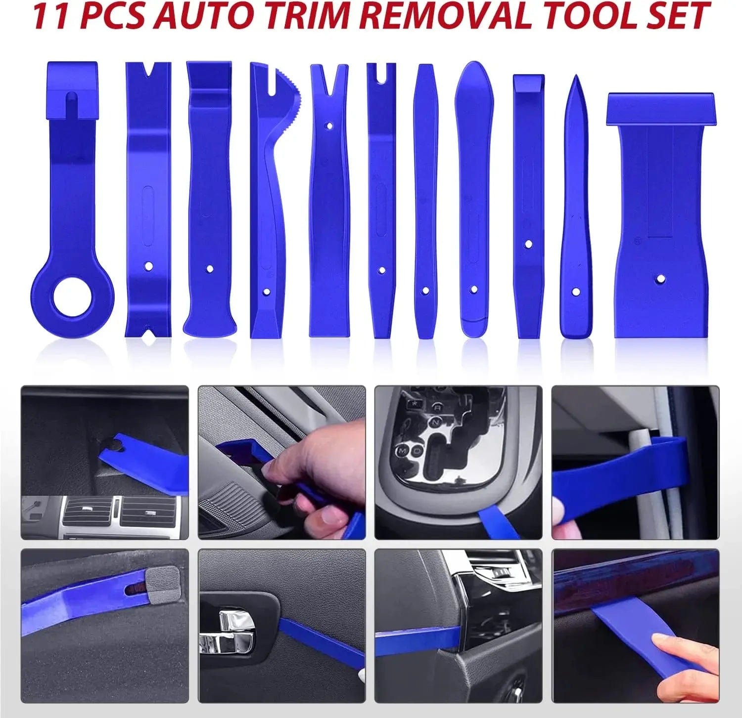 200 Pcs Car Trim Removal Tool Kit - Blue Pry Tools for Door Panel, Dashboard & Interior Auto Parts - Essential for DIY Auto Repair & Detailing