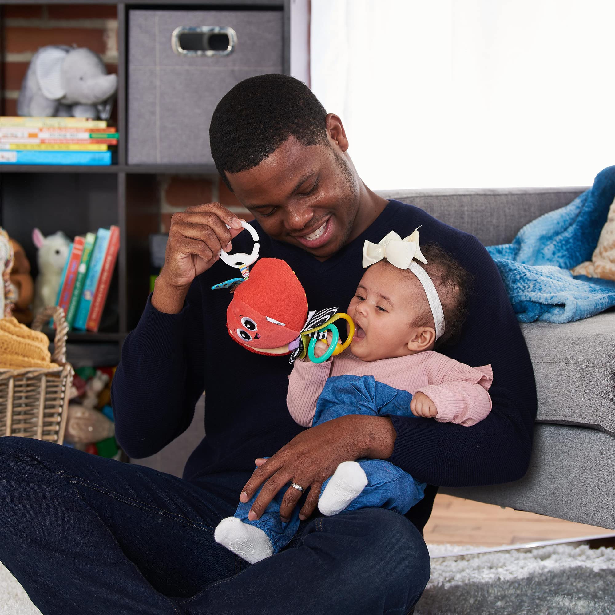 Lamaze Archer The Apple Clip & Go Baby Toy - Soft & Interactive Infant Toy for Strollers, Car Seats & Playtime (6+ Months)