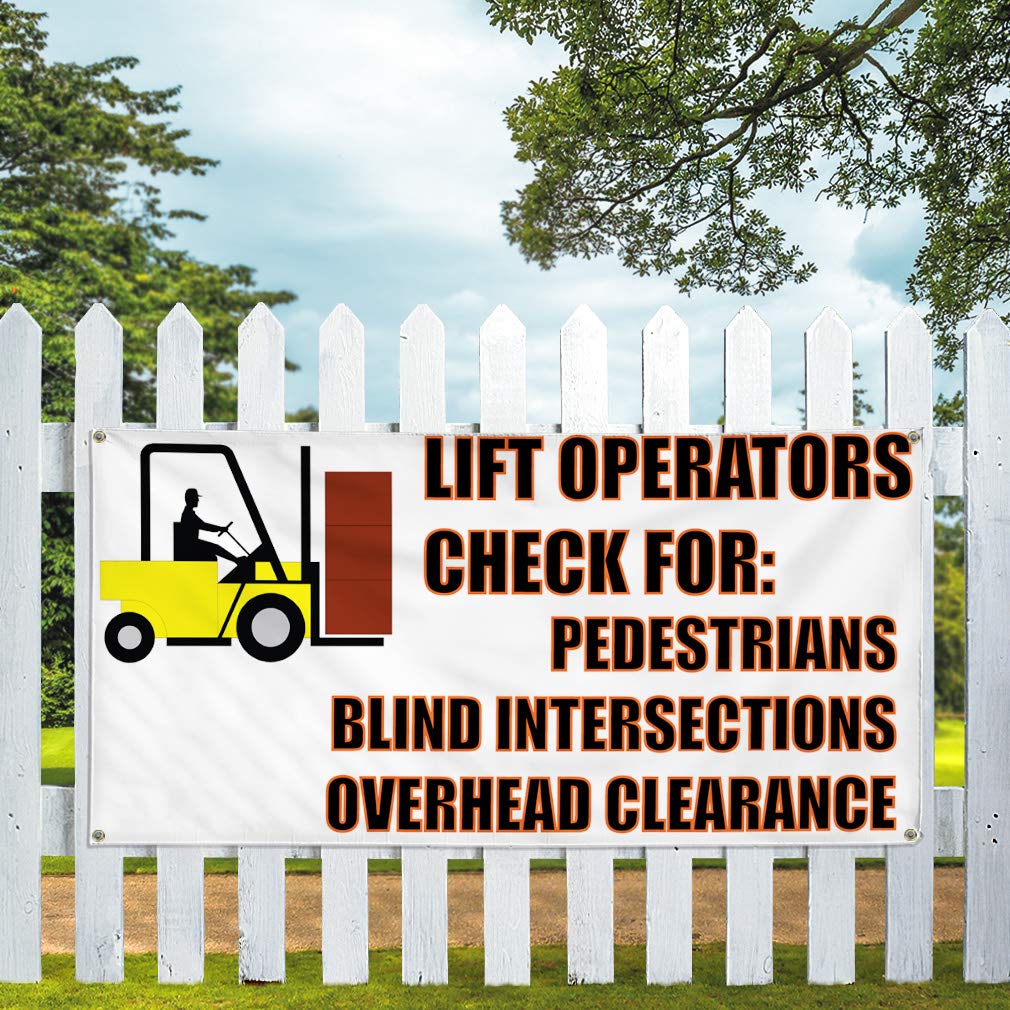 Vinyl Banner - 48x96 Inches, Weatherproof, 8 Grommets for Secure Hanging - Ideal for Business, Outdoor, Industrial & Yard Signs - Perfect for Construction Sites, Warehouses & Safety Warnings