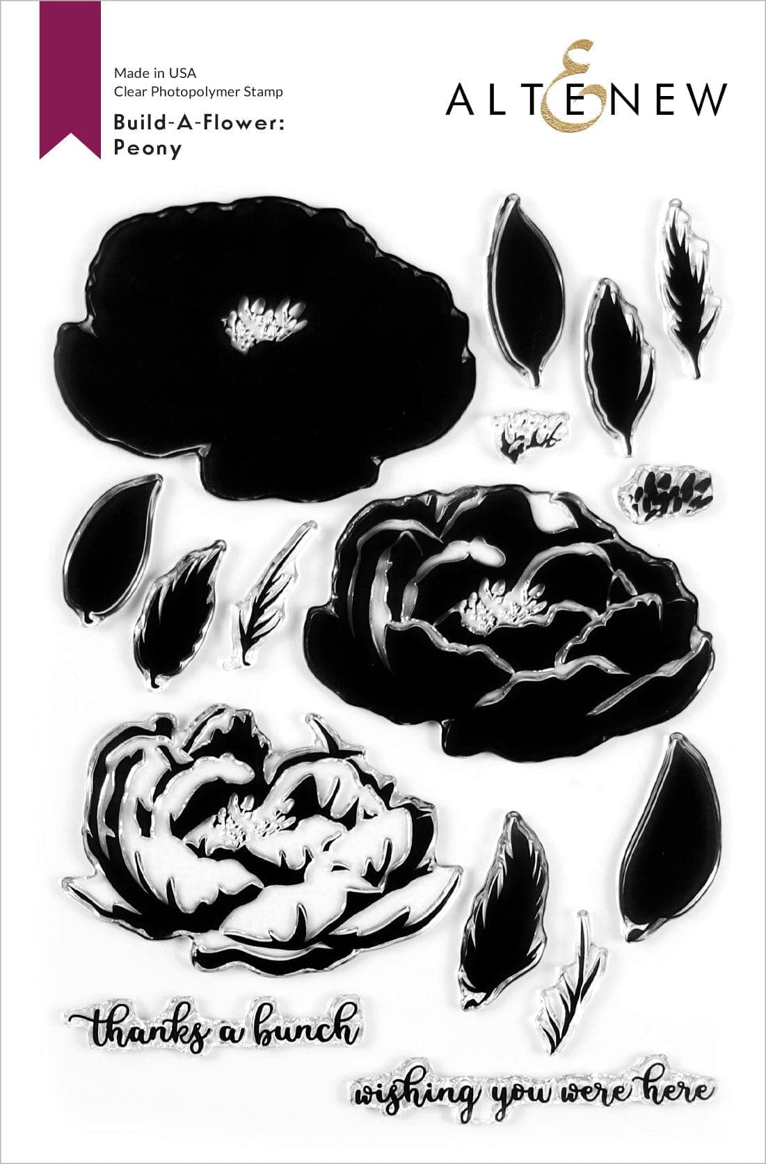 Peony Layering Stamp & Die Set for Card Making - DIY Floral Scrapbooking & Paper Crafting Supplies for Handmade Greeting Cards & Invitations
