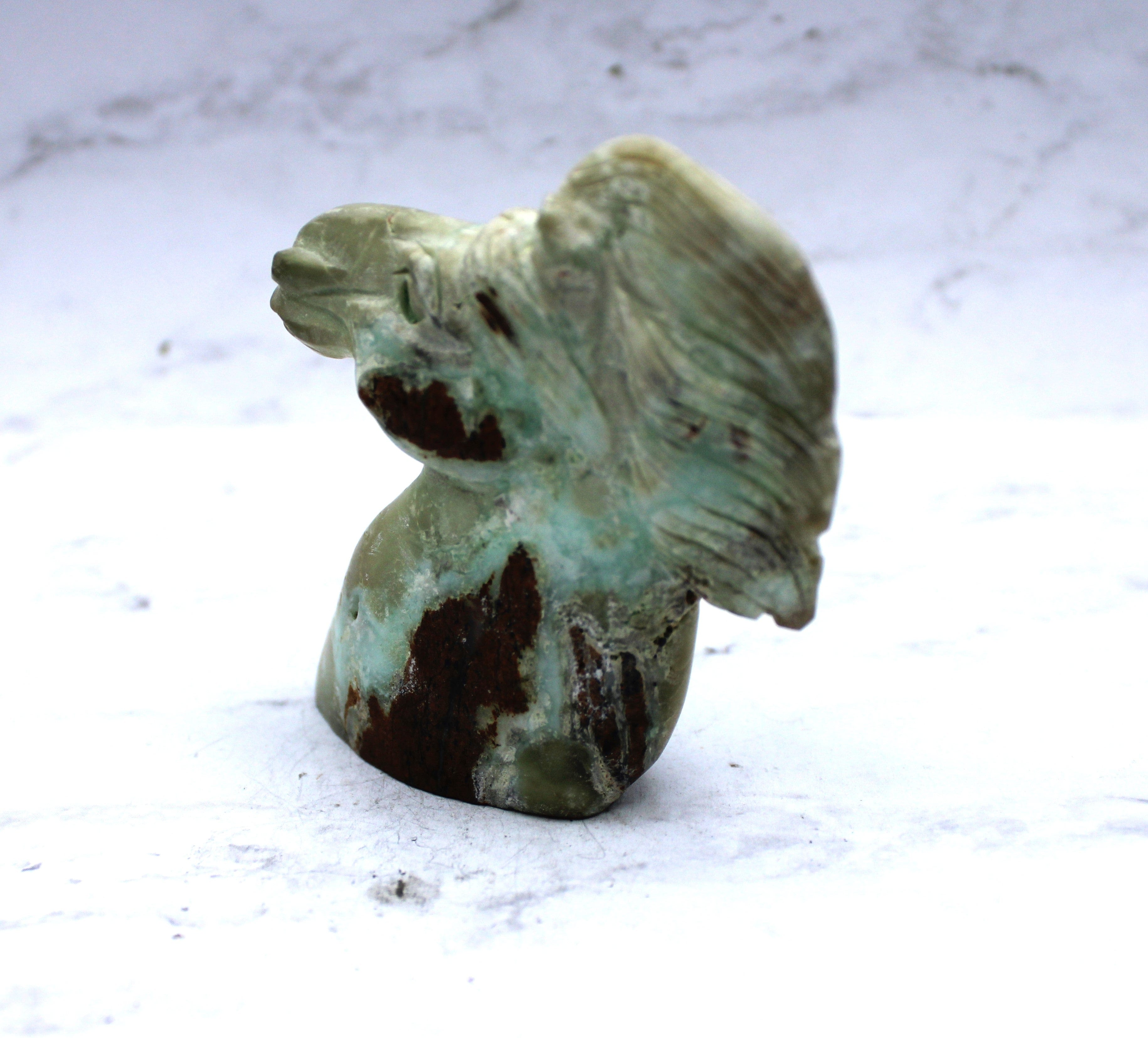 Natural Green Chrysoprase Gemstone Horse Carving - Handcrafted Collectible Figurine for Home Decor, Feng Shui & Gift Giving