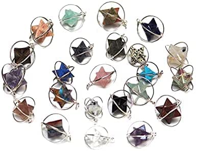Authentic Spinning Merkaba Pendant Necklace - 1.5 to 1.8 Inch Healing Chakra Jewelry with Natural Stone for Women & Men | Meditation, Yoga & Spiritual Gift