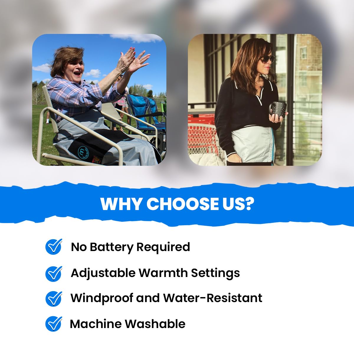 Mozy Wearable & Weatherproof Outdoor Blanket - Lower Body Thermal Wrap for Superior Warmth | Perfect for Camping, Hiking, and Winter Sports | Waterproof & Windproof Travel Blanket