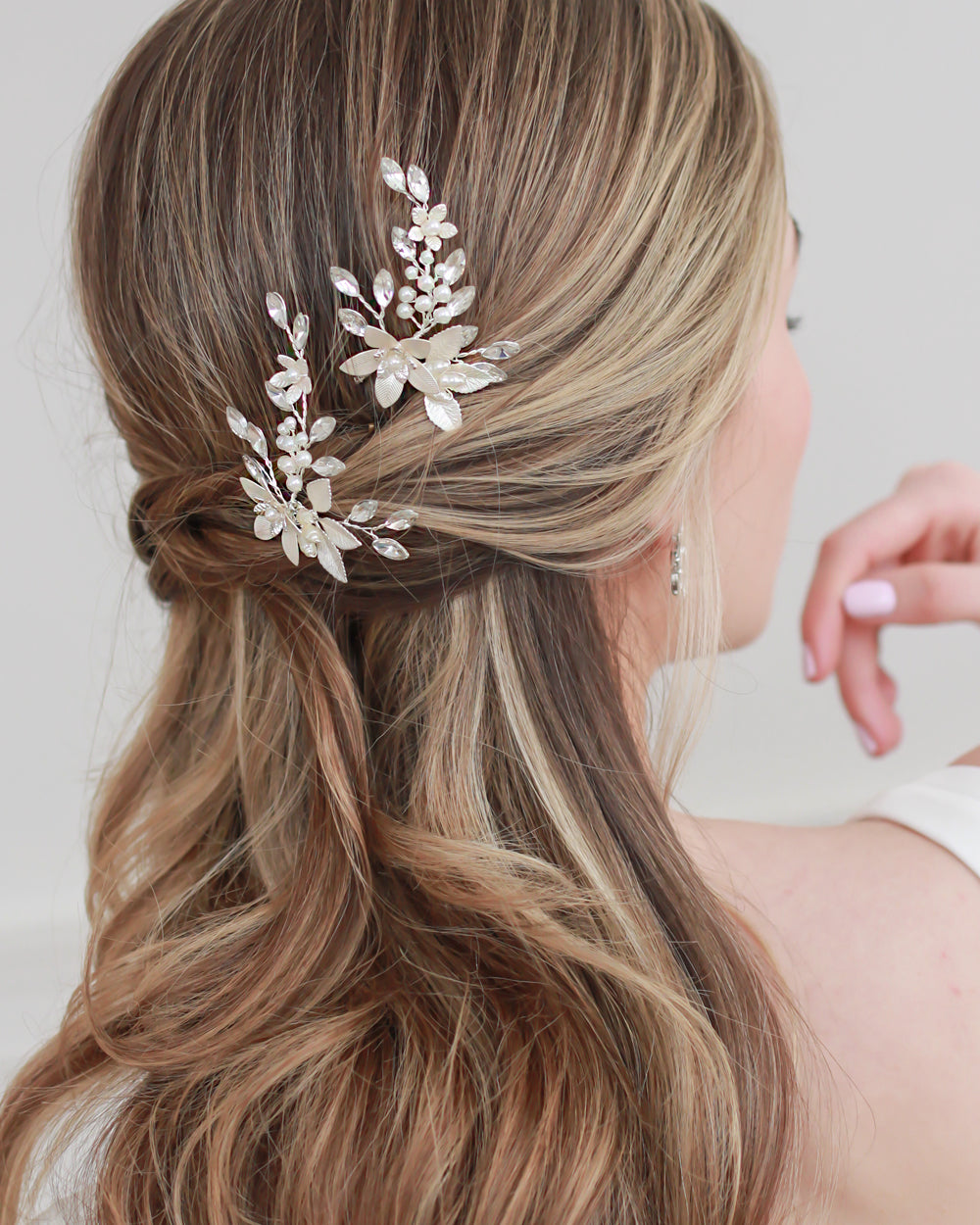 Juliana Pearl & Crystal Hair Pin - Elegant Bridal Hair Accessories for Weddings, Prom, and Special Occasions