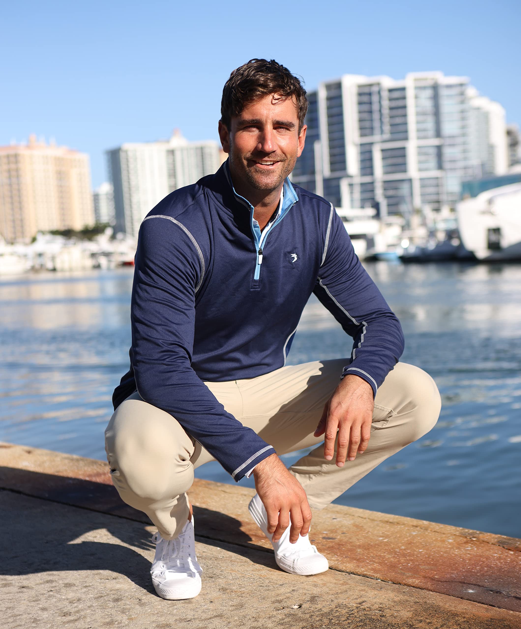 White Water Montauk Performance 1/4 Zip Pullover - Lightweight Quick-Dry Men's Outdoor Fleece Jacket for Hiking, Running & Casual Wear