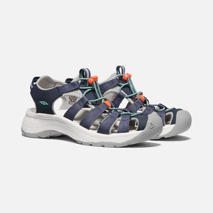 Women's Astoria West Sandal - Navy/Beveled Glass Comfortable Slip-On Sandals for Beach, Vacation & Casual Outfits