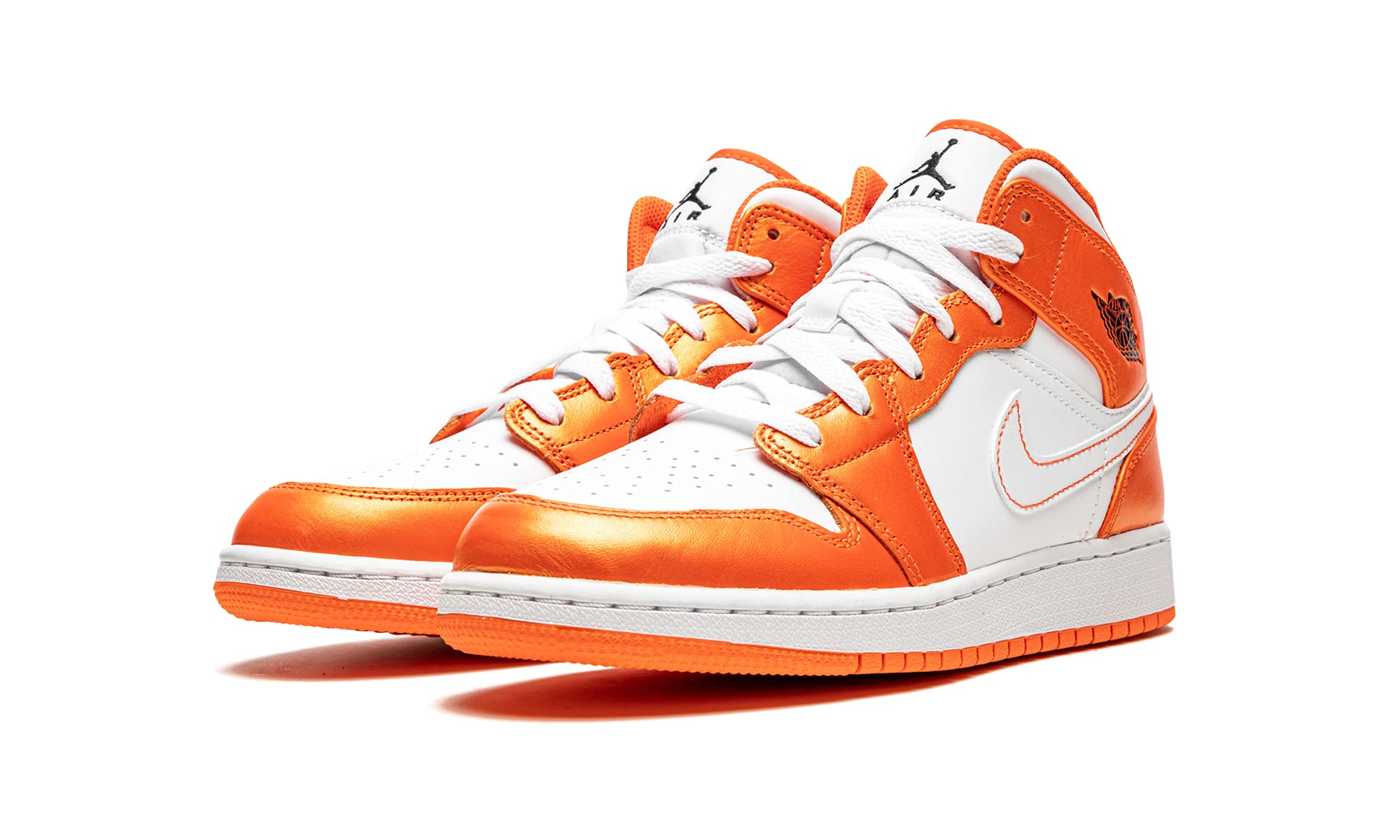 Nike Youth Air Jordan 1 Mid SE GS Electro Orange Basketball Shoes - Kids' Sneakers for Sports & Casual Wear - Perfect for School, Gym, and Street Style