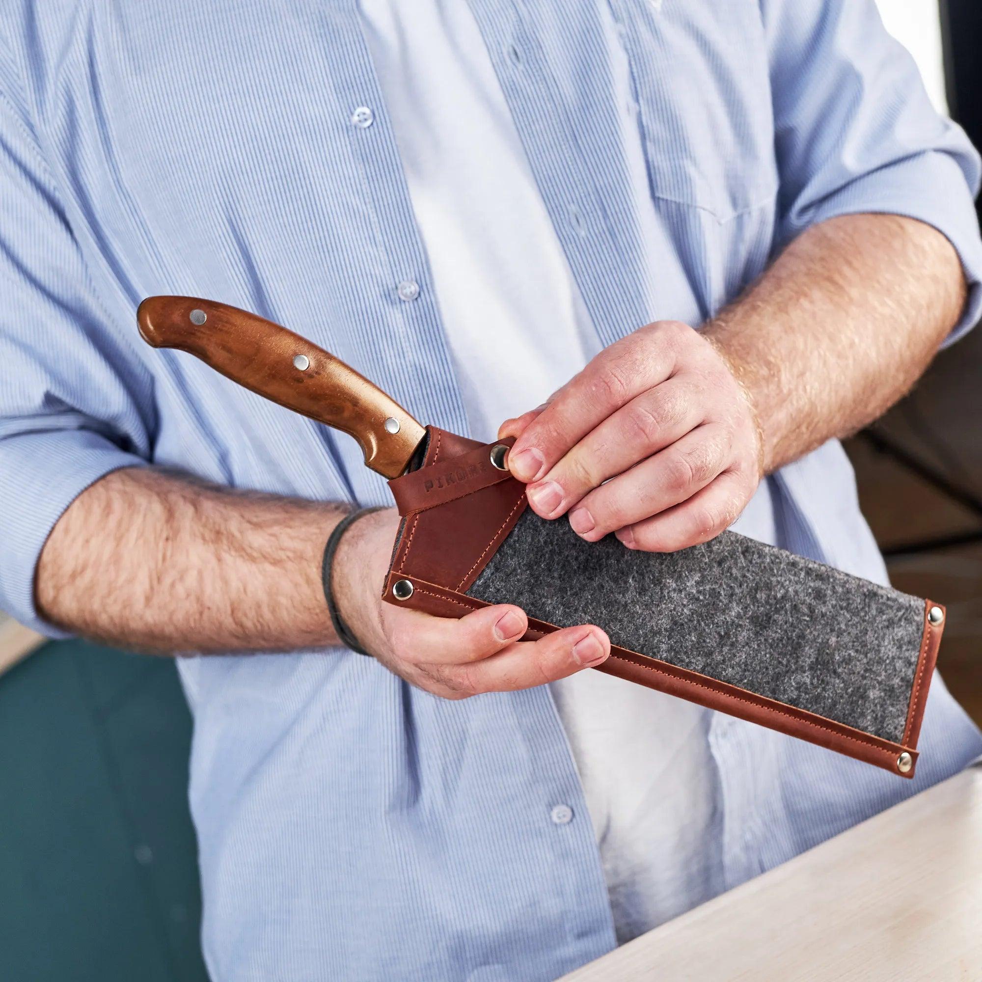 Premium Genuine Leather Knife Cover - Durable & Protective Sheath for Kitchen, Hunting & Outdoor Knives | Perfect for Camping, Cooking & Everyday Use