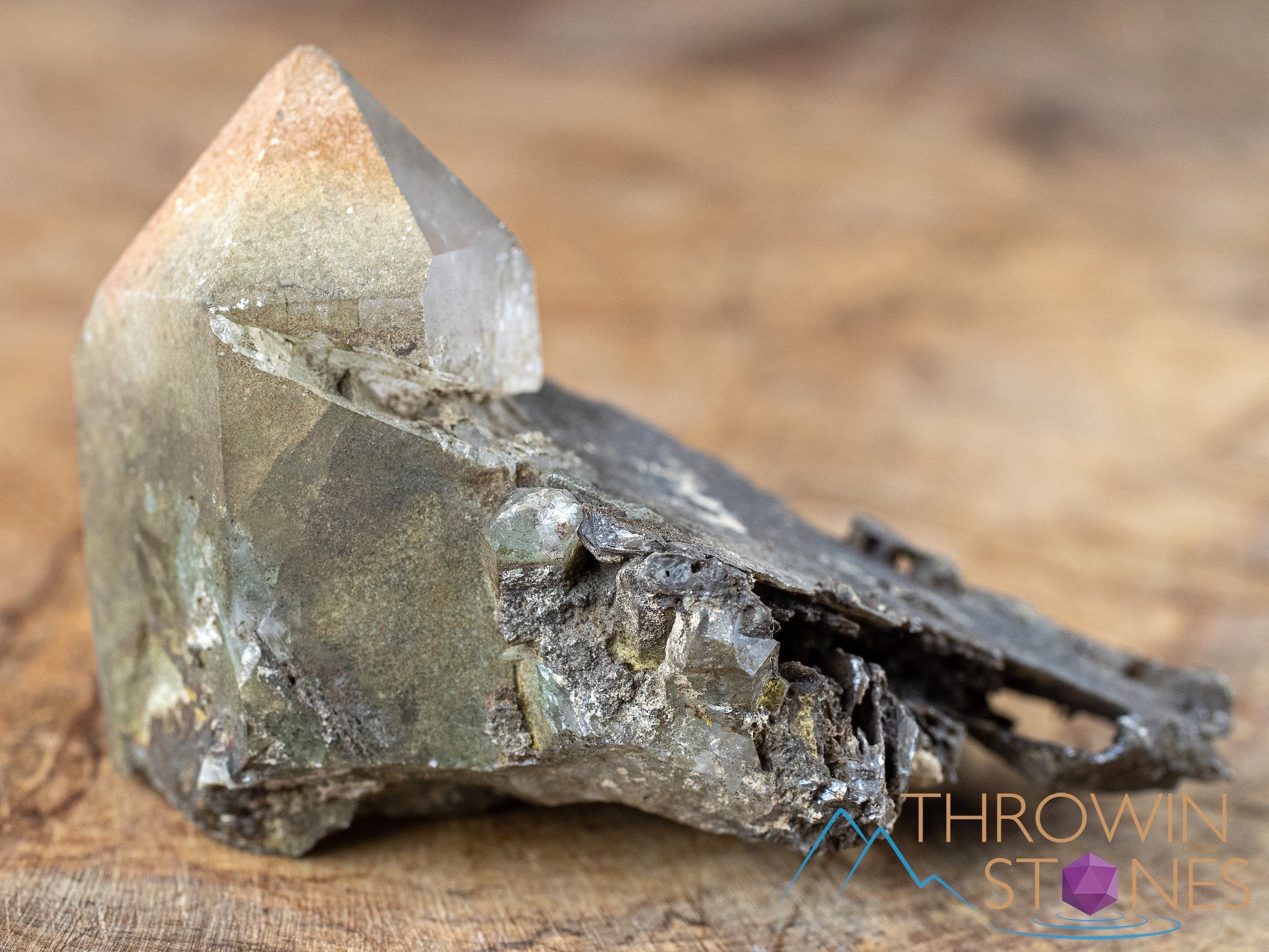Natural Chlorite Included Quartz Raw Crystal Cluster - Healing Garden Quartz for Home Decor, Raw Crystals & Stones Collection (35028) - Perfect for Meditation, Reiki Healing & Spiritual Decor
