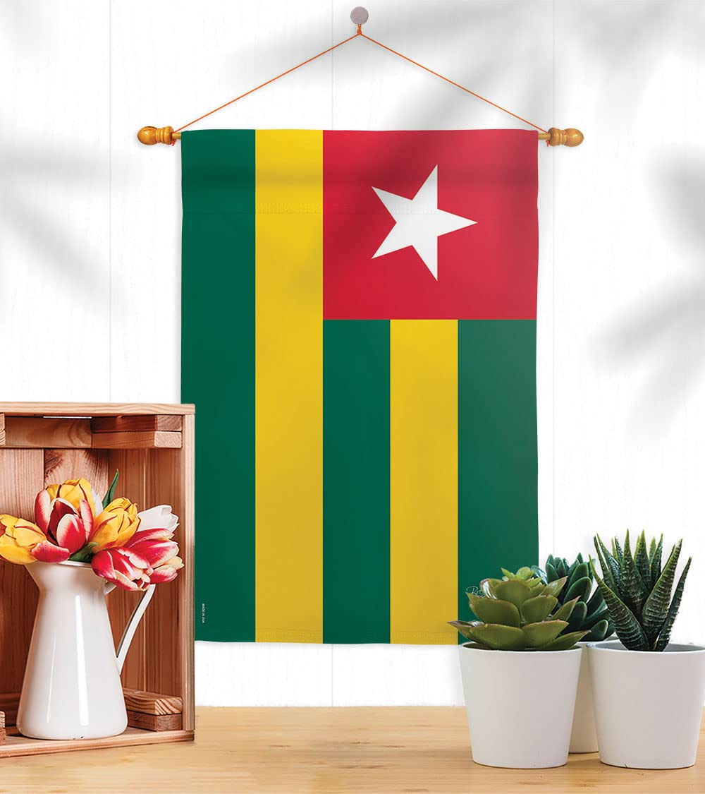 Breeze Decor Togo Nationality House Flag Set 28x40