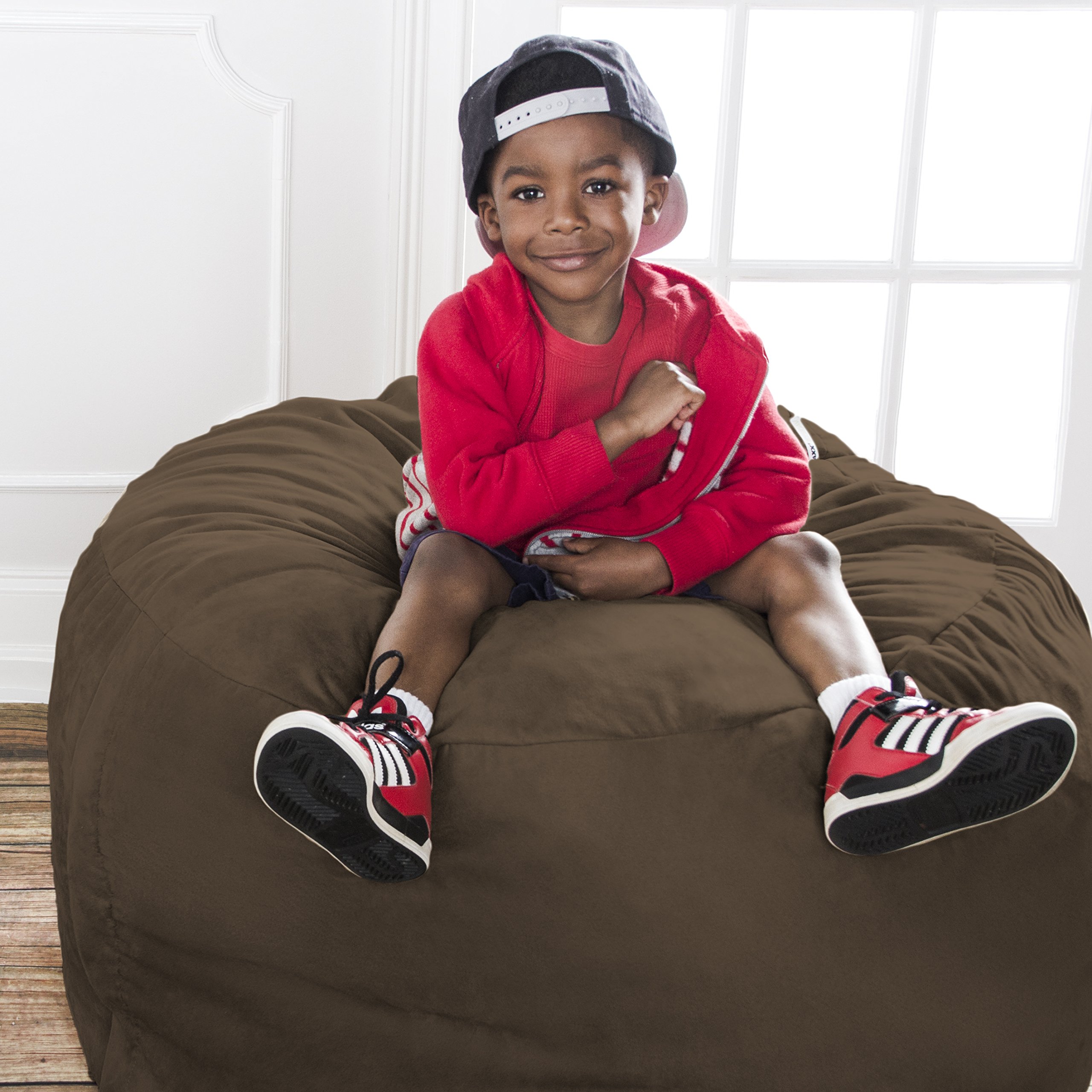 Jaxx Saxx 3 Feet Bean Bag Chair for Kids & Adults - Soft & Comfortable Chocolate Brown Lounger - Perfect for Bedroom, Game Room, Dorm & Relaxation