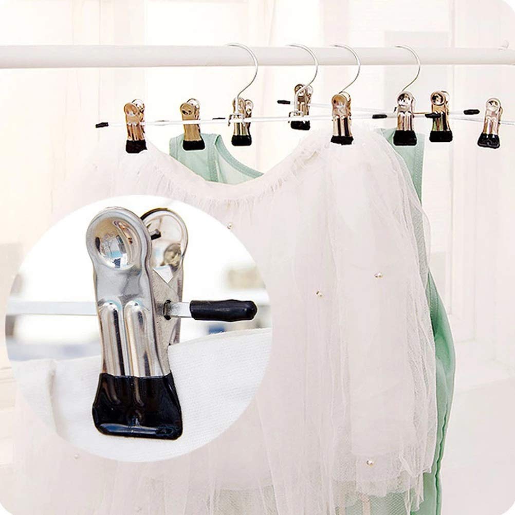 10-Pack Heavy Duty Stainless Steel Coat Hangers - Non-Slip Clothes Hangers for Pants, Skirts & Drying Clothes - Space Saving Wardrobe Organizer for Closet, Laundry Room & Travel