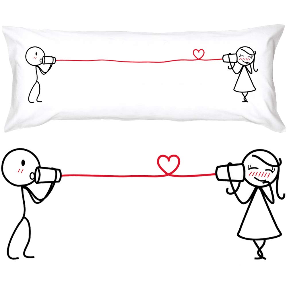 BoldLoft 'I Love You' Body Pillowcase - Romantic Gift for Girlfriend, Wife, Valentine's Day, Anniversary & Christmas - Soft & Comfortable Body Pillow Cover for Couples, Long Distance Relationships & Home Decor
