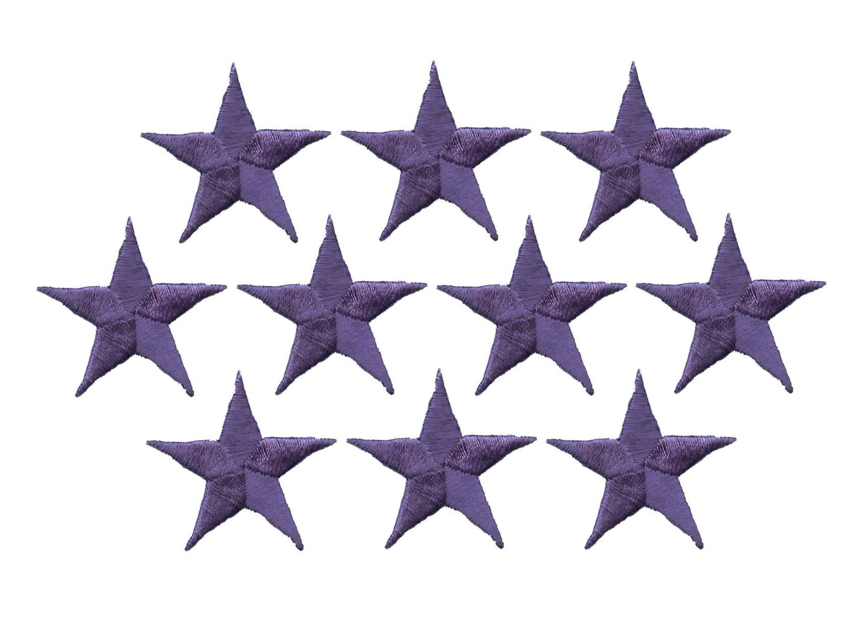 5/8 Inch Purple Embroidered Iron-On Patches (10 Pieces) - DIY Clothing, Bags, Hats & Accessories for Customization & Repair