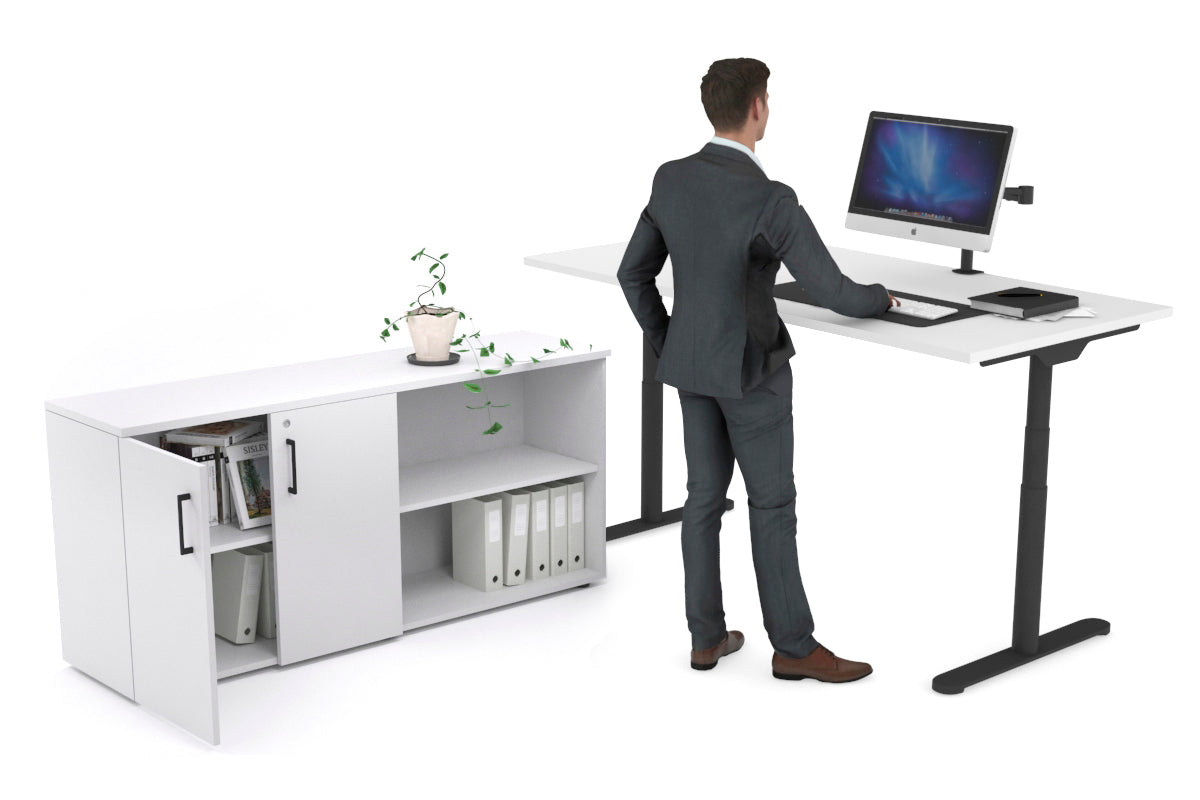 Flexi Premium Height Adjustable Standing Desk - 1600L x 700W Electric Ergonomic Workstation for Home Office & Executive Settings - Perfect for Remote Work & Productivity Boost