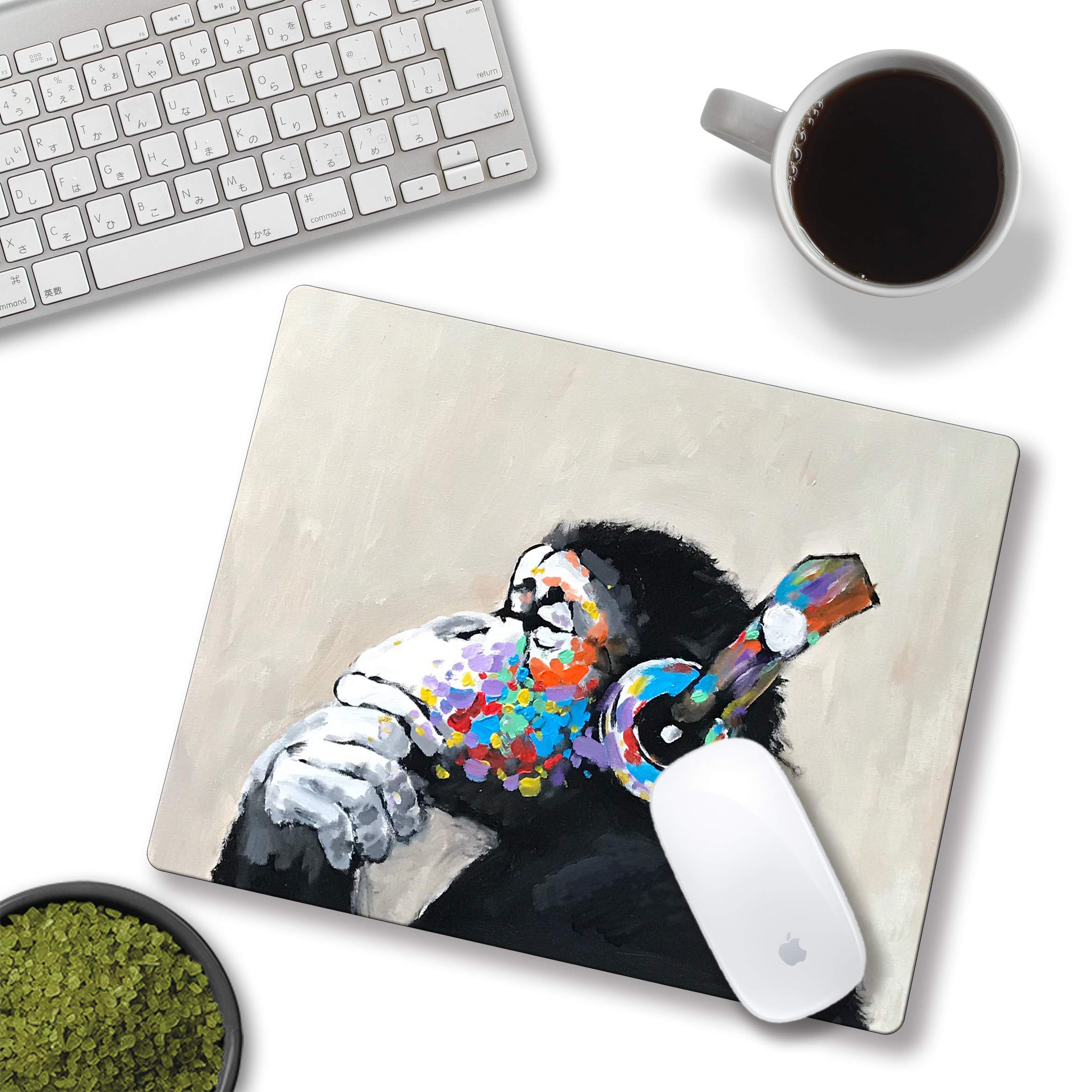 Premium Non-Slip Mouse Pad with Gorilla Oil Painting Graffiti Design - Funny & Durable Desk Accessory for Home & Office Use - Perfect for Gaming, Work & Computer Setup