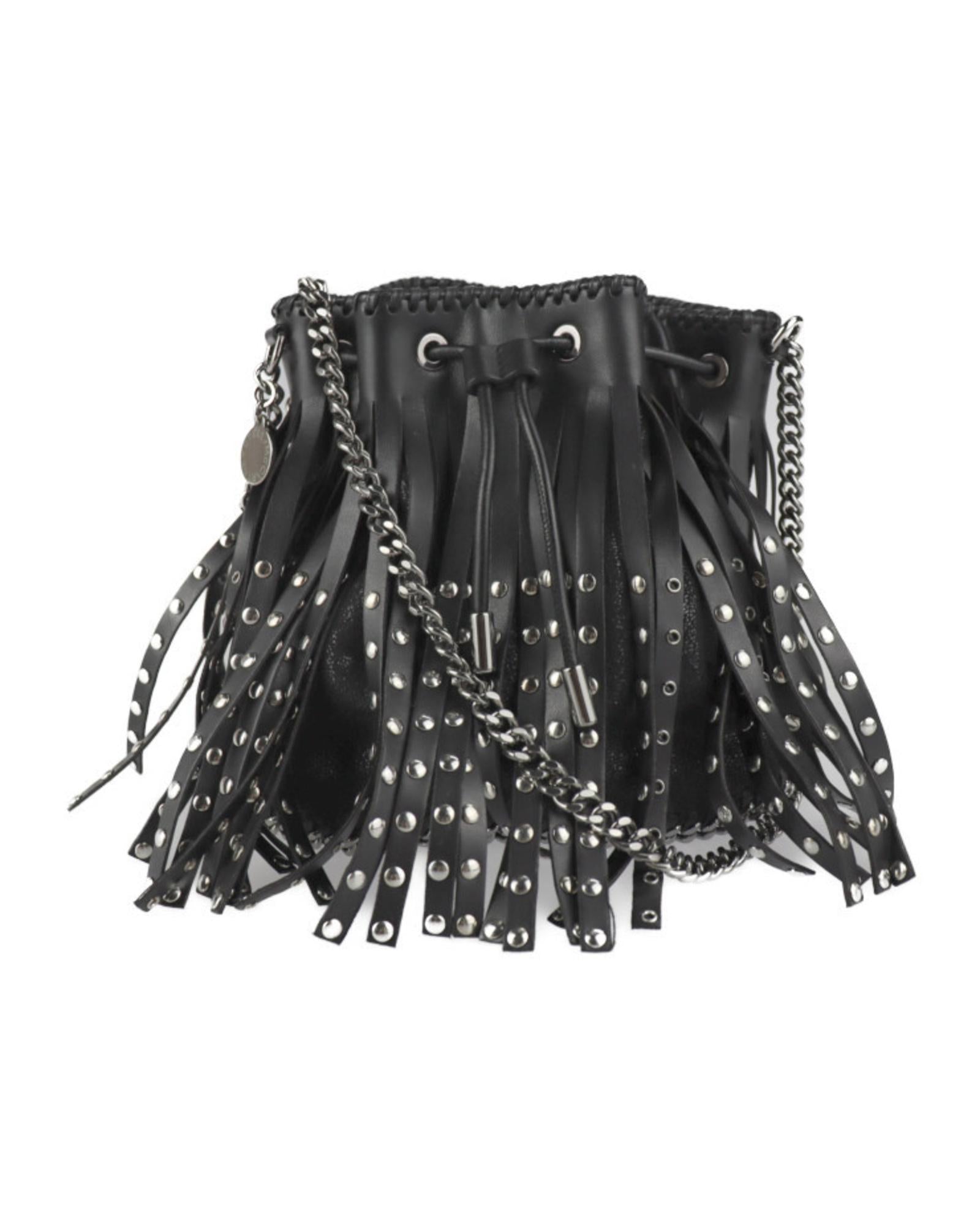 Stella McCartney Black Leather Falabella Handbag for Women - Luxury Vegan Crossbody Bag for Work, Travel & Evening Out