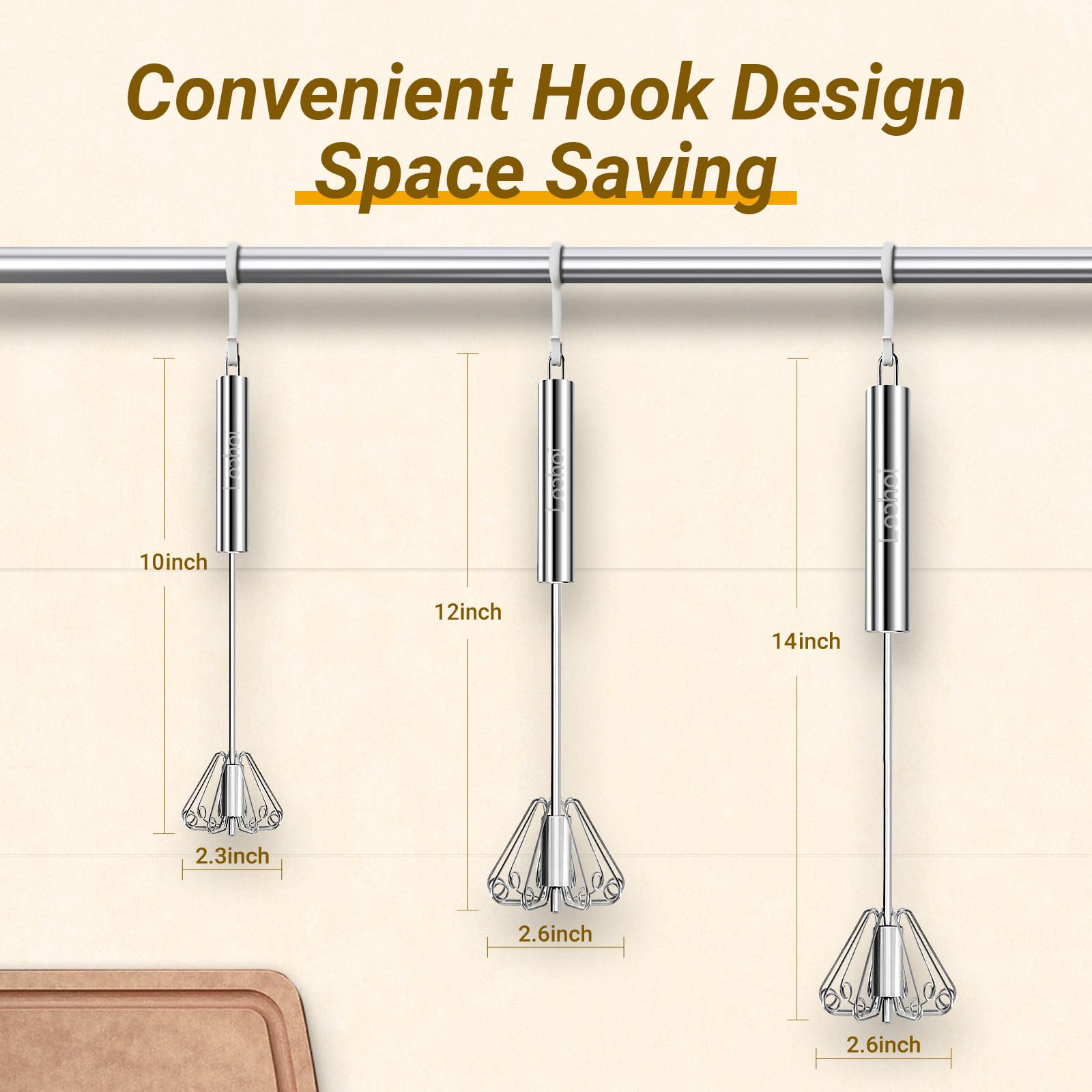 Stainless Steel Semi-Automatic Hand Whisk - 12