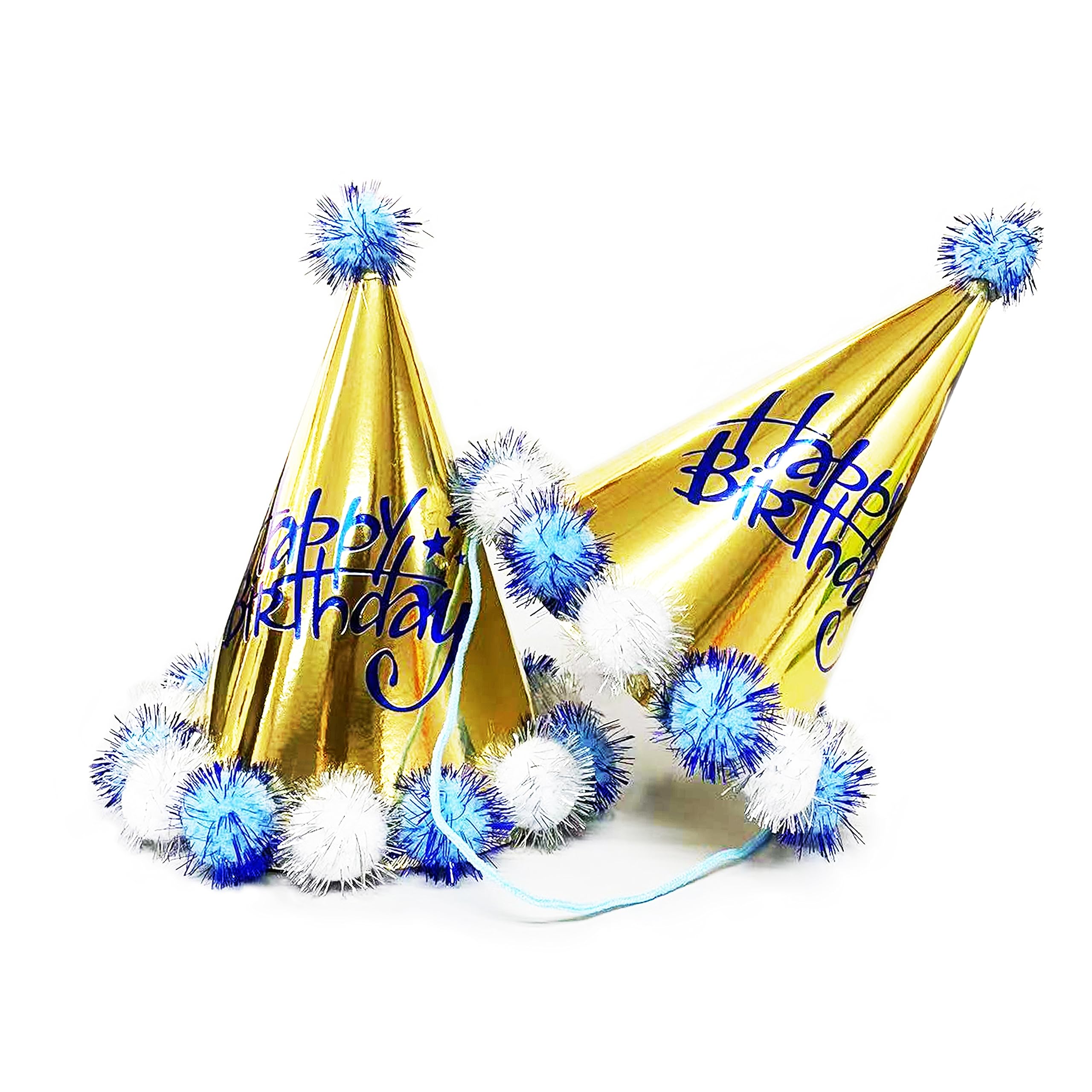 TSJ 10 Pack Soft Plush Birthday Party Hats for Kids & Adults - Colorful Paper Cone Hats for Birthday Celebrations, Festive Events & Photo Booths