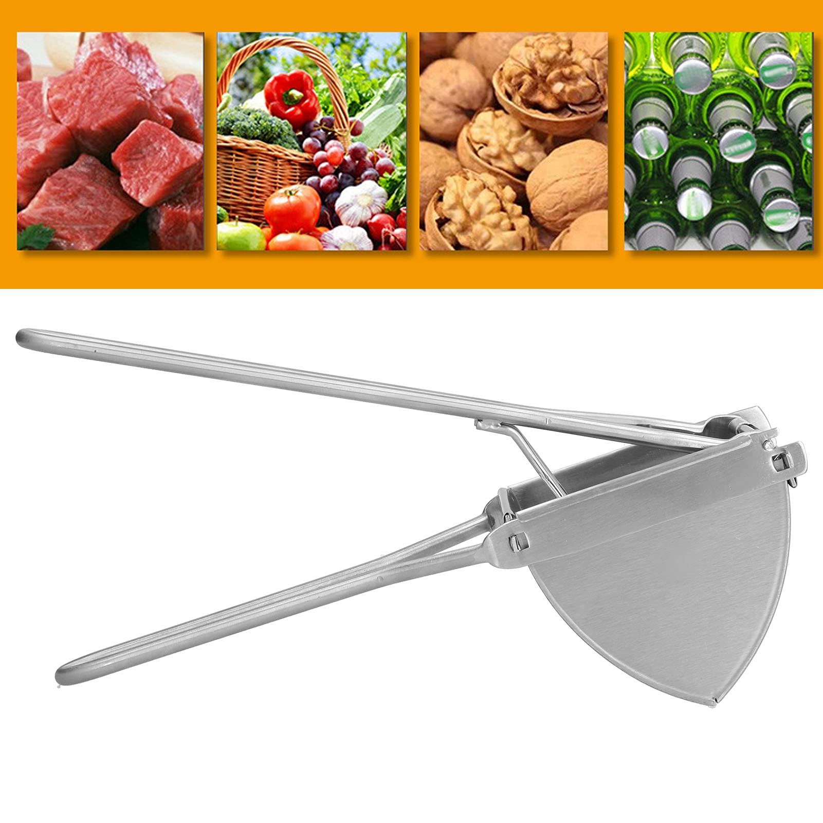 Stainless Steel Potato Masher & Ricer - Manual Potato Presser, Crusher & Fruit Lemon Squeezer for Kitchen - Perfect for Mashed Potatoes, Baby Food & Cocktail Making