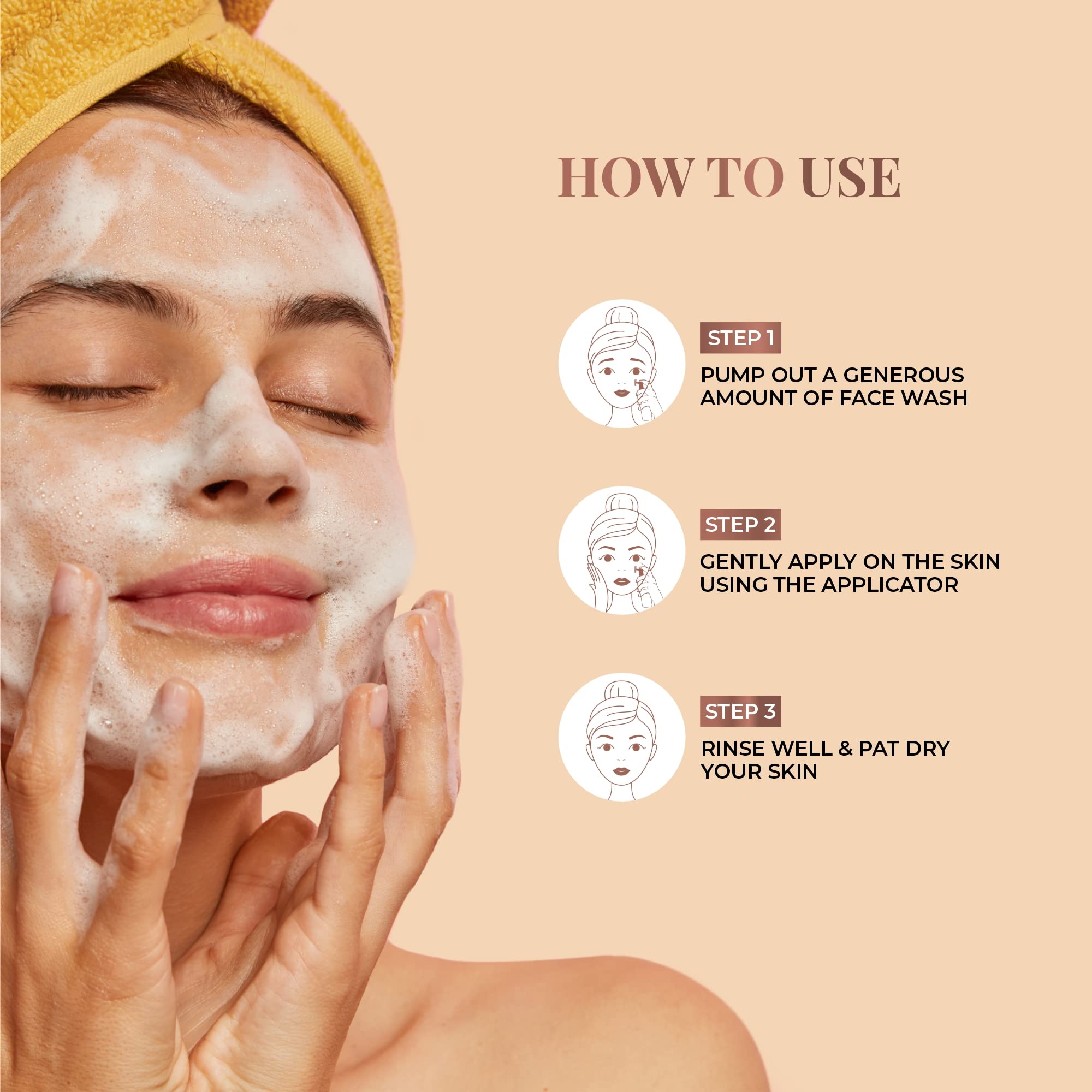 Just Herbs Anti Acne Foaming Face Wash for Men & Women - Tea Tree & Mint Oil Control, Glowing Skin Cleanser with Brush (100ml) - Perfect for Daily Skincare Routine & Acne-Prone Skin