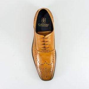 Cavani Fabian Men's Casual Tan Leather Shoes - Stylish & Comfortable for Work, Office & Everyday Wear