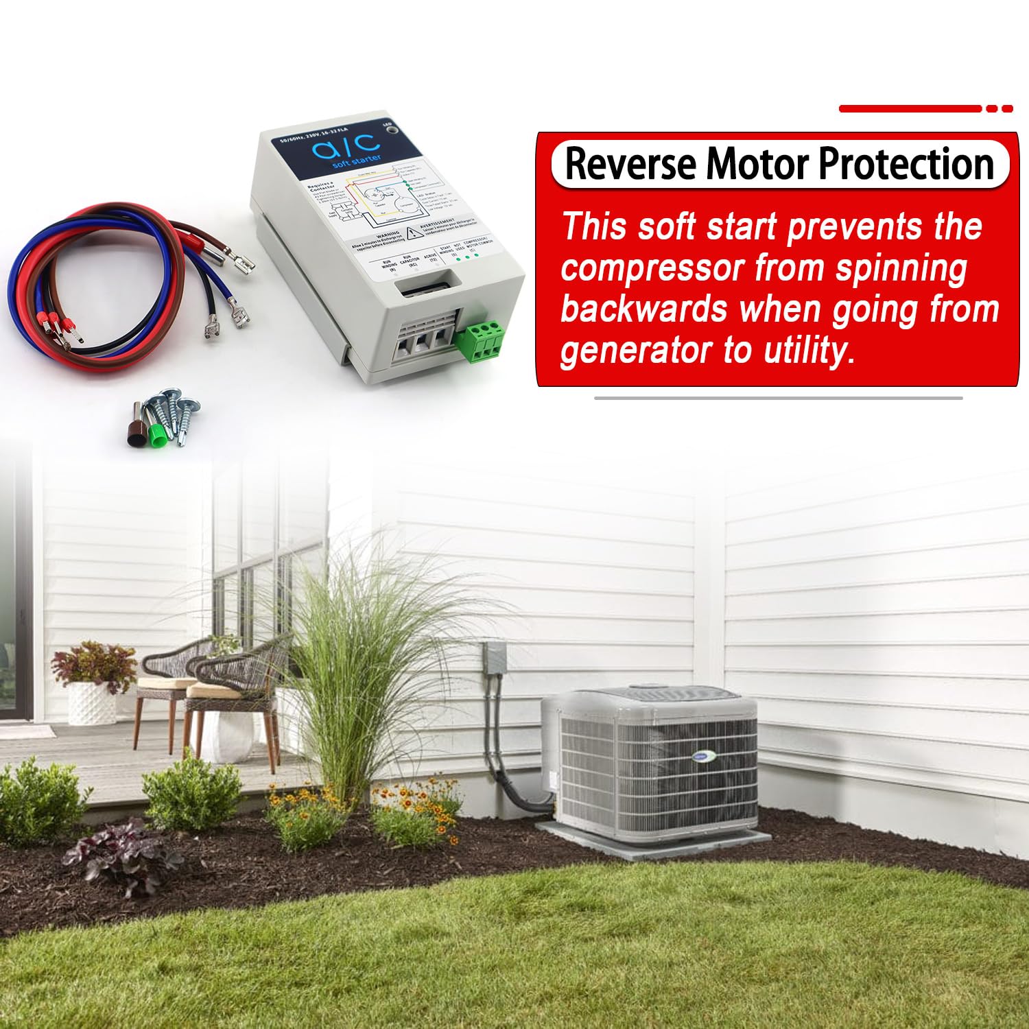 Soft Start for Air Conditioner 4-7 Ton | 240V 16-32A AC Auxiliary Starter with Reverse Motor Protection | Perfect for Residential Use & Generator Compatibility | Reduce Power Surge & Protect HVAC System