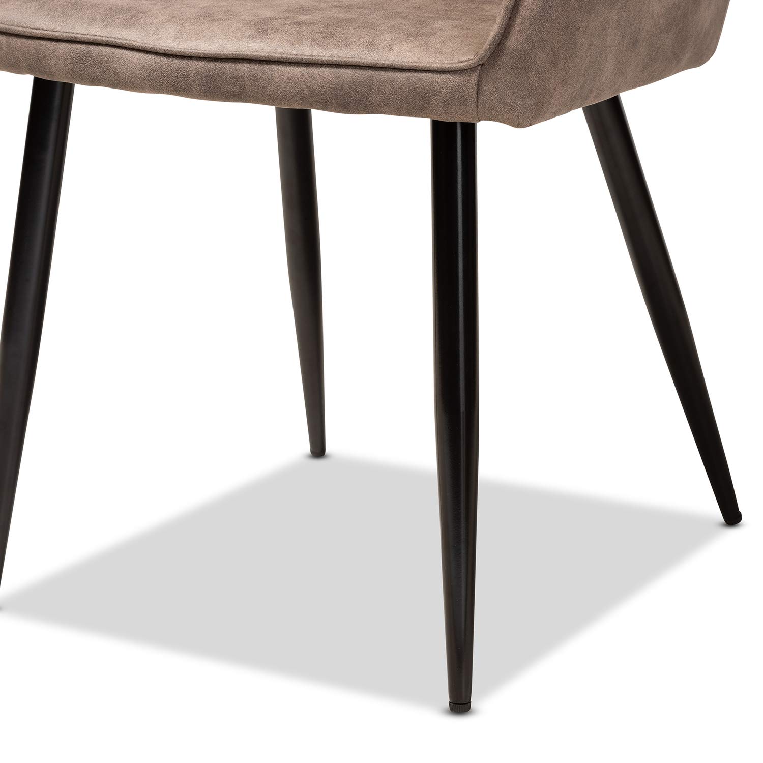 Baxton Studio Set of 2 Belen Grey and Brown Upholstered Dining Chairs - Modern Kitchen & Dining Room Furniture for Home & Restaurant Use