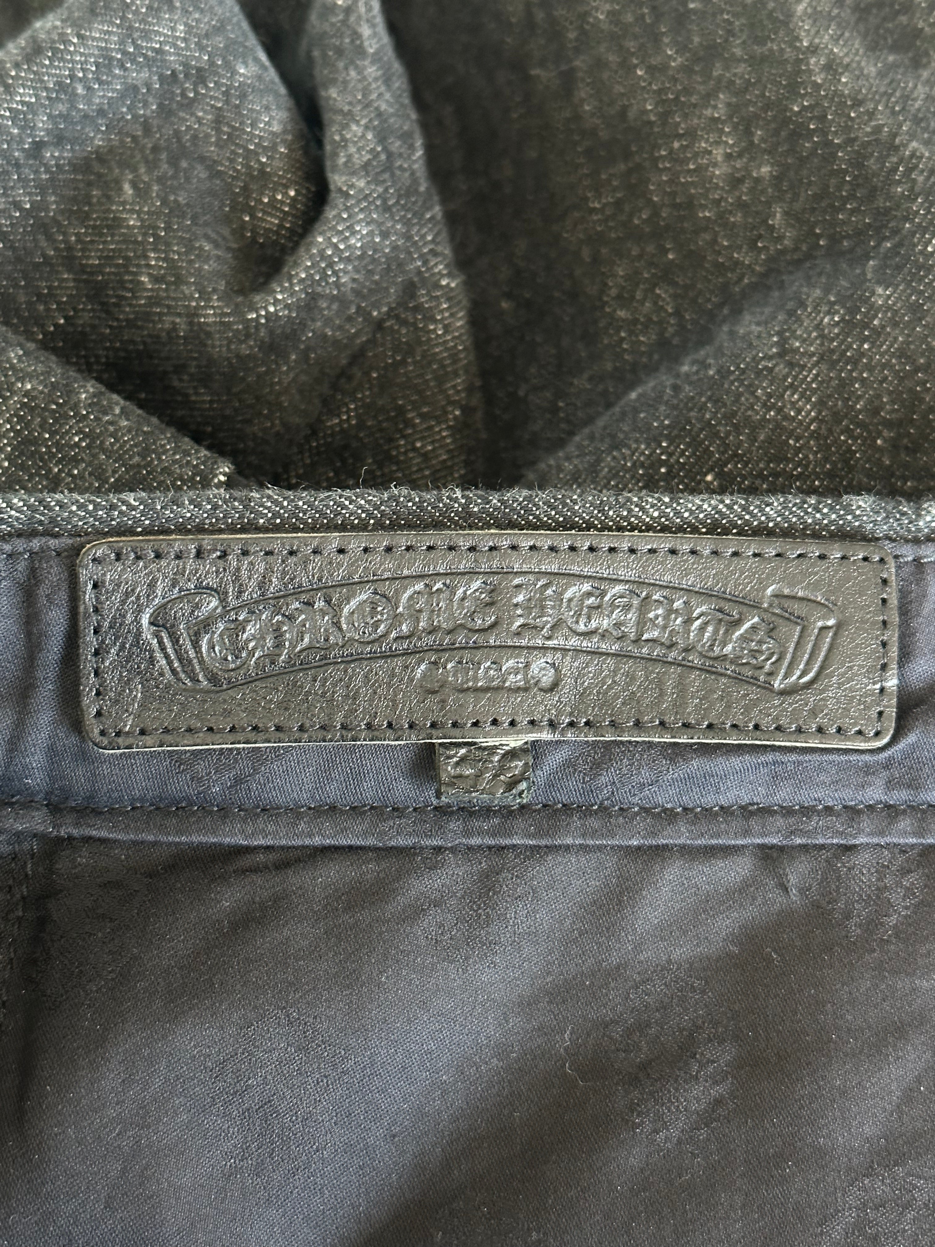 Chrome Hearts Grey & Black Star Patch Distressed Denim Jeans for Men - Edgy Streetwear & Casual Style | Perfect for Concerts, Parties & Urban Fashion