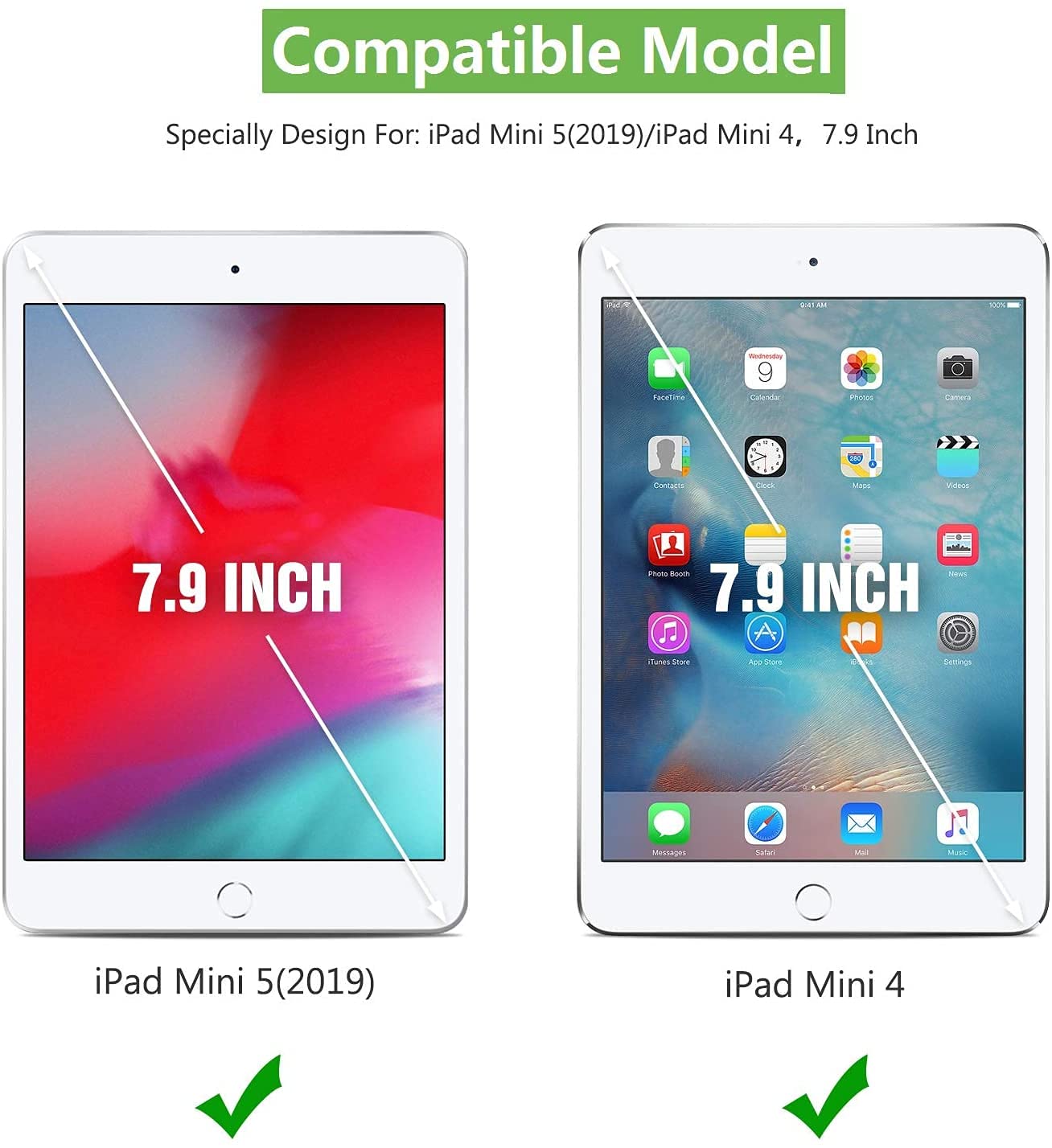 ZenRich [2-Pack] iPad Mini 5 & Mini 4 Tempered Glass Screen Protector - 9H Hardness, Apple Pencil Compatible, Bubble-Free, Case Friendly - Perfect for Work, School & Travel Protection