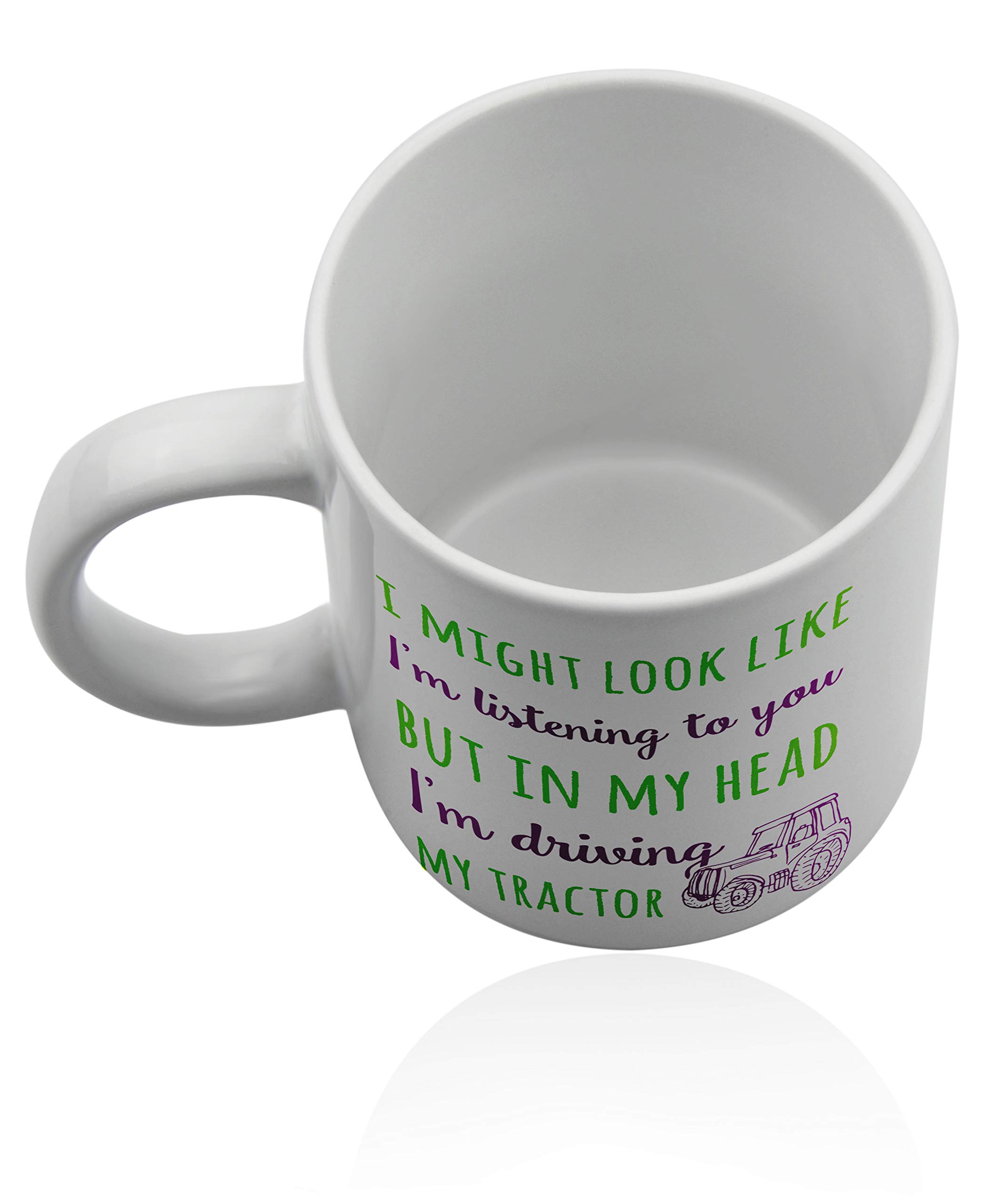 11 oz White Ceramic Tractor Coffee Mug - Durable Farm-Themed Cup for Farmers, Tractor Enthusiasts & Coffee Lovers - Perfect for Home, Office & Outdoor Use