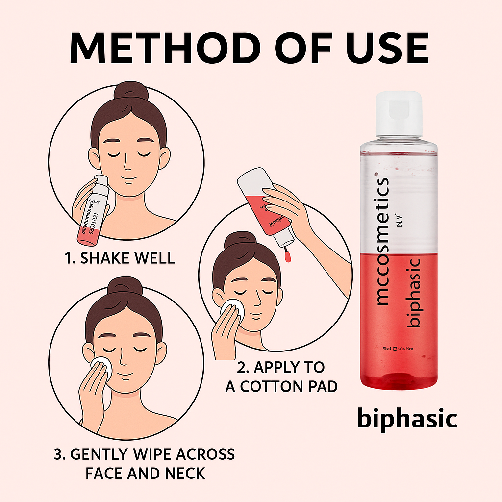 MCCosmetics NY Biphasic Deep Cleansing & Toning Face & Neck Cleanser with Panthenol & Allantoin - 200ml Hydrating Makeup Remover for Sensitive Skin - Perfect for Daily Skincare & Post-Makeup Cleansing