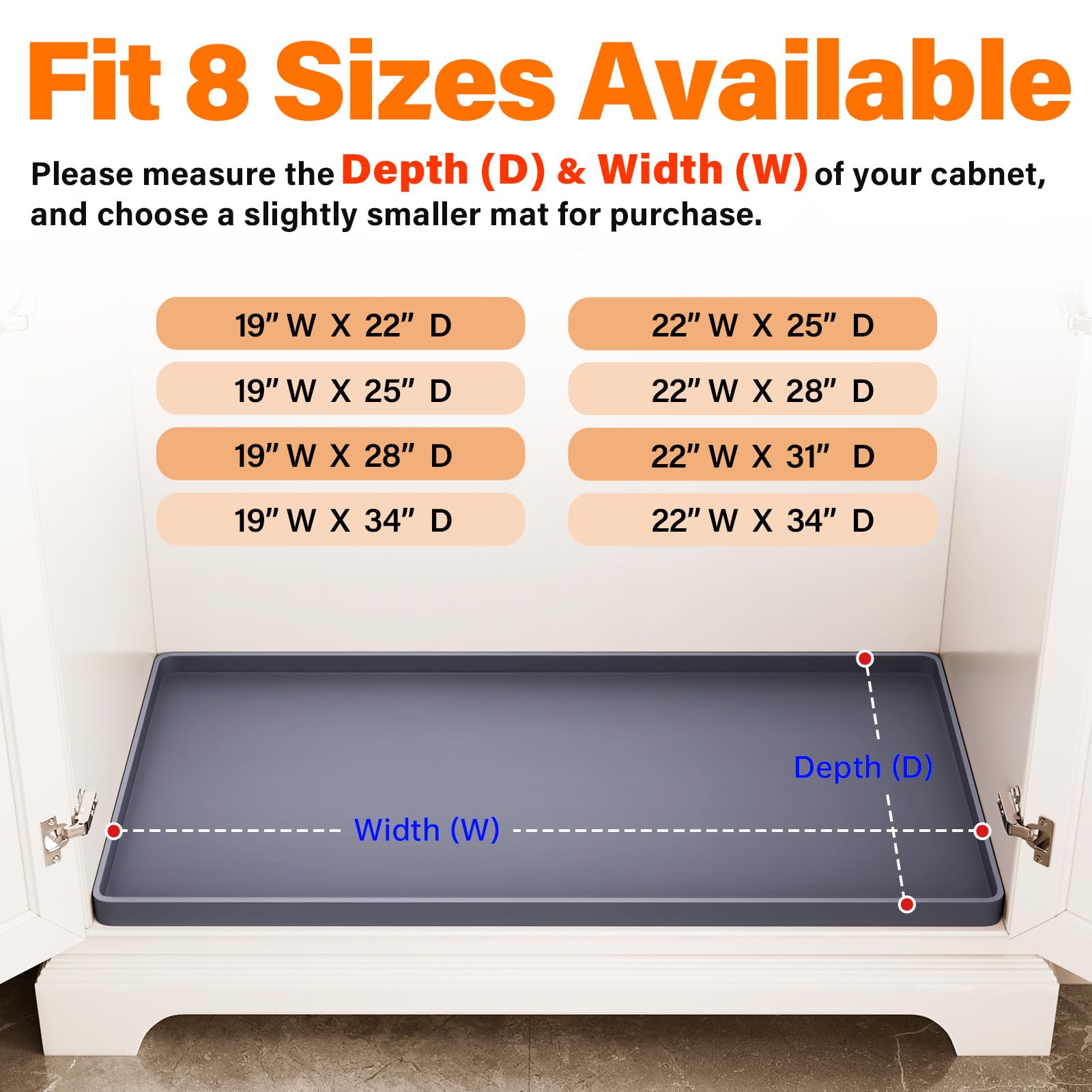FLATO Waterproof Under Sink Mat 34