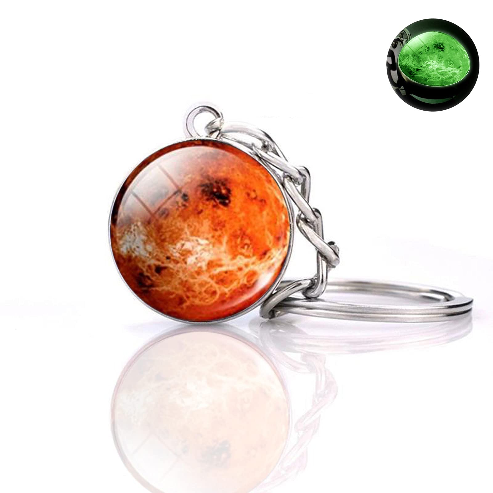 JWPavilion Solar System Planet Keychain - Glow in The Dark Space Themed Pendant for Astronomy Lovers - Perfect for Backpacks, Gifts & Nighttime Visibility