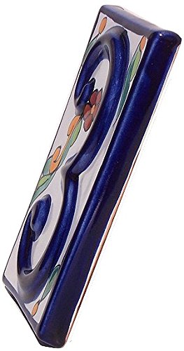 Authentic Colonial Talavera Ceramic House Number 3 - Hand-Painted Mexican Tile Address Plaque for Front Door, Porch & Garden Decor