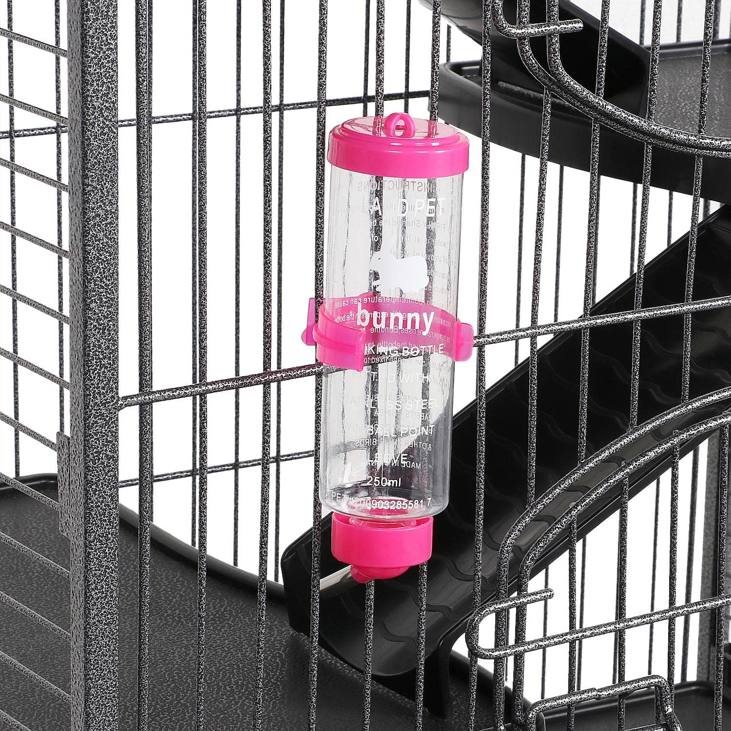 Topeakmart 52-Inch Large 6-Tier Metal Ferret Cage Playpen - Small Animal Hutch with 3 Doors, Food Bowl, Water Bottle & Tray - Rolling Pet Home for Chinchillas, Squirrels & Small Pets (Black, Easy Assembly) - Perfect for Indoor/Outdoor Play, Pet Safety & Comfortable Living Space