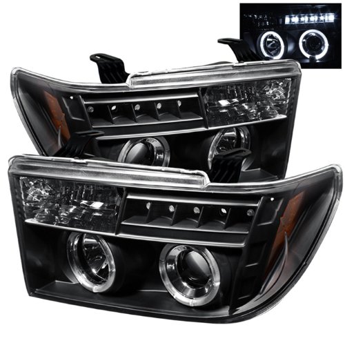LED Halo Headlights for Toyota Tundra 2007-2013 - Black/Clear Lens Projector Lights - Upgrade Your Night Driving & Off-Road Adventure