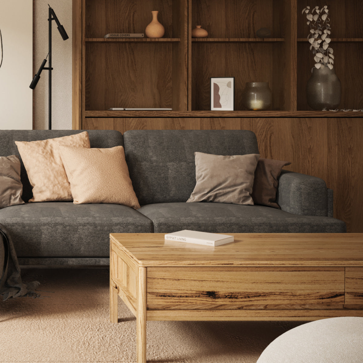 Modern Emilia Coffee Table - Mid Century Style Wooden Living Room Table with Storage Shelf - Perfect for Small Spaces, Apartments & Home Decor