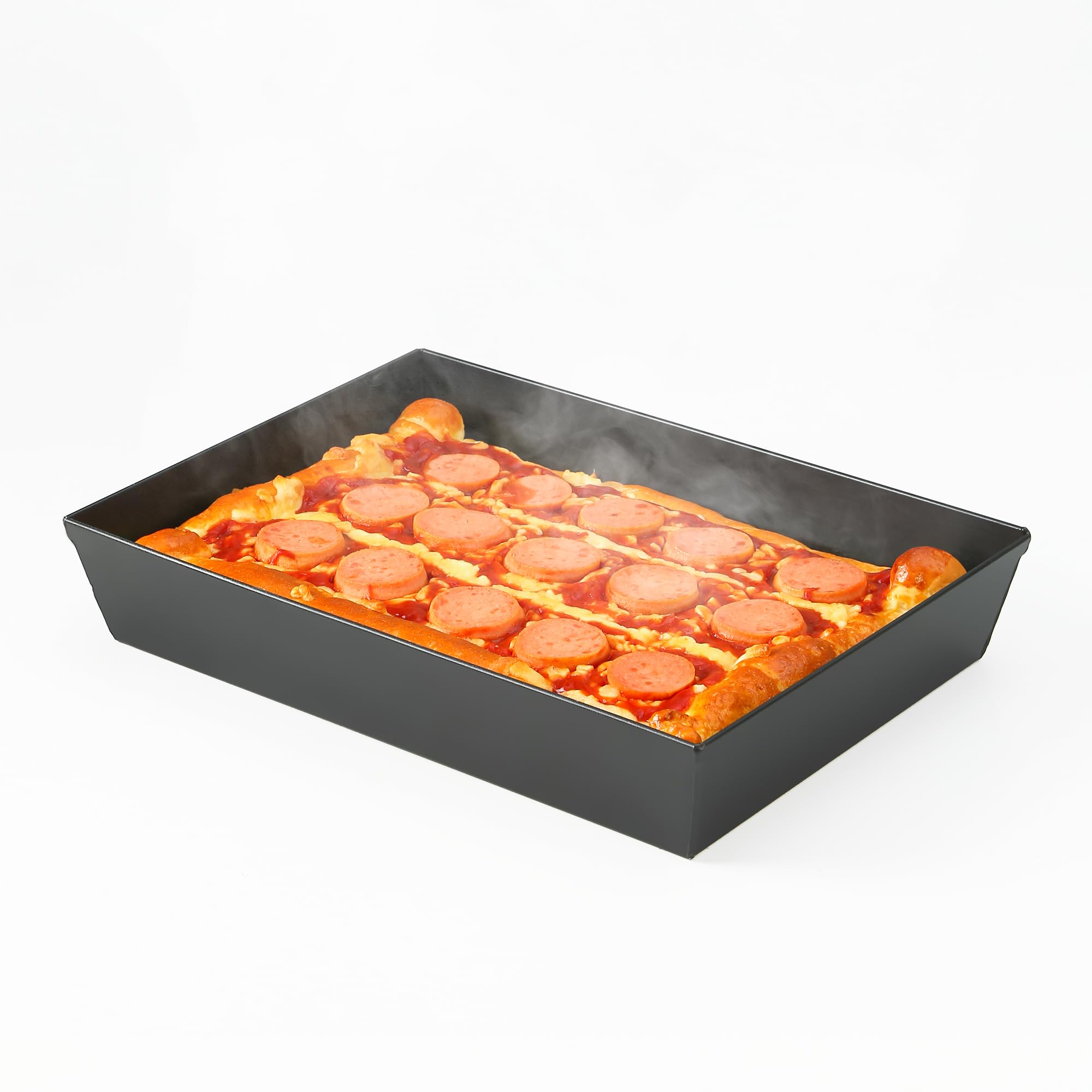 Blue Steel Detroit Pizza Pan 14x10 Inch - Non-Stick & BPA Free Carbon Steel Baking Pan - Heat Resistant Up to 800°F - Pre-Seasoned Deep Dish Pizza Pan - Authentic Detroit Style Pizza Maker - Perfect for Home Baking, Restaurant Use & Outdoor Cooking - 5 Year Warranty