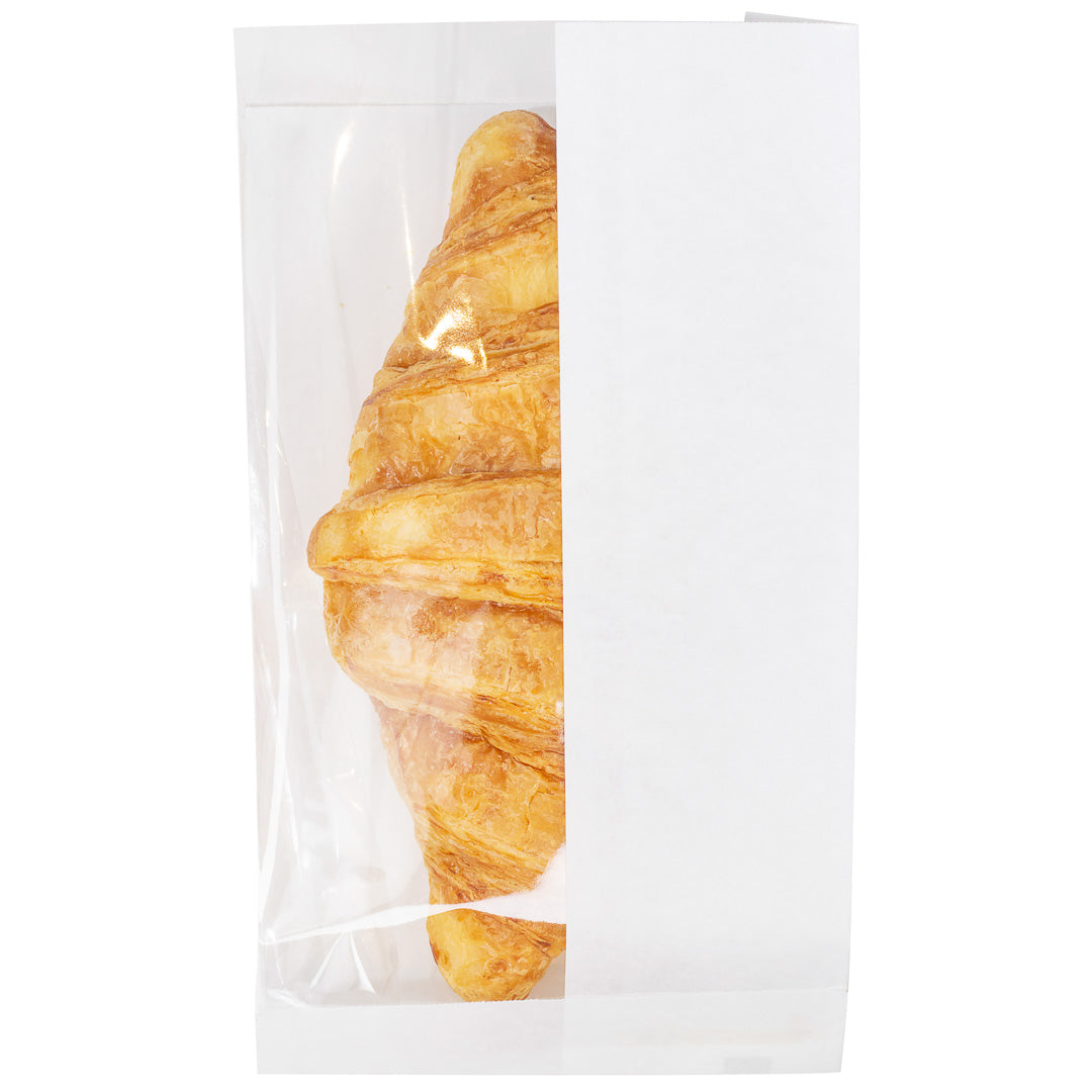 Premium White Small Bread Bags with Side Window - 4.75