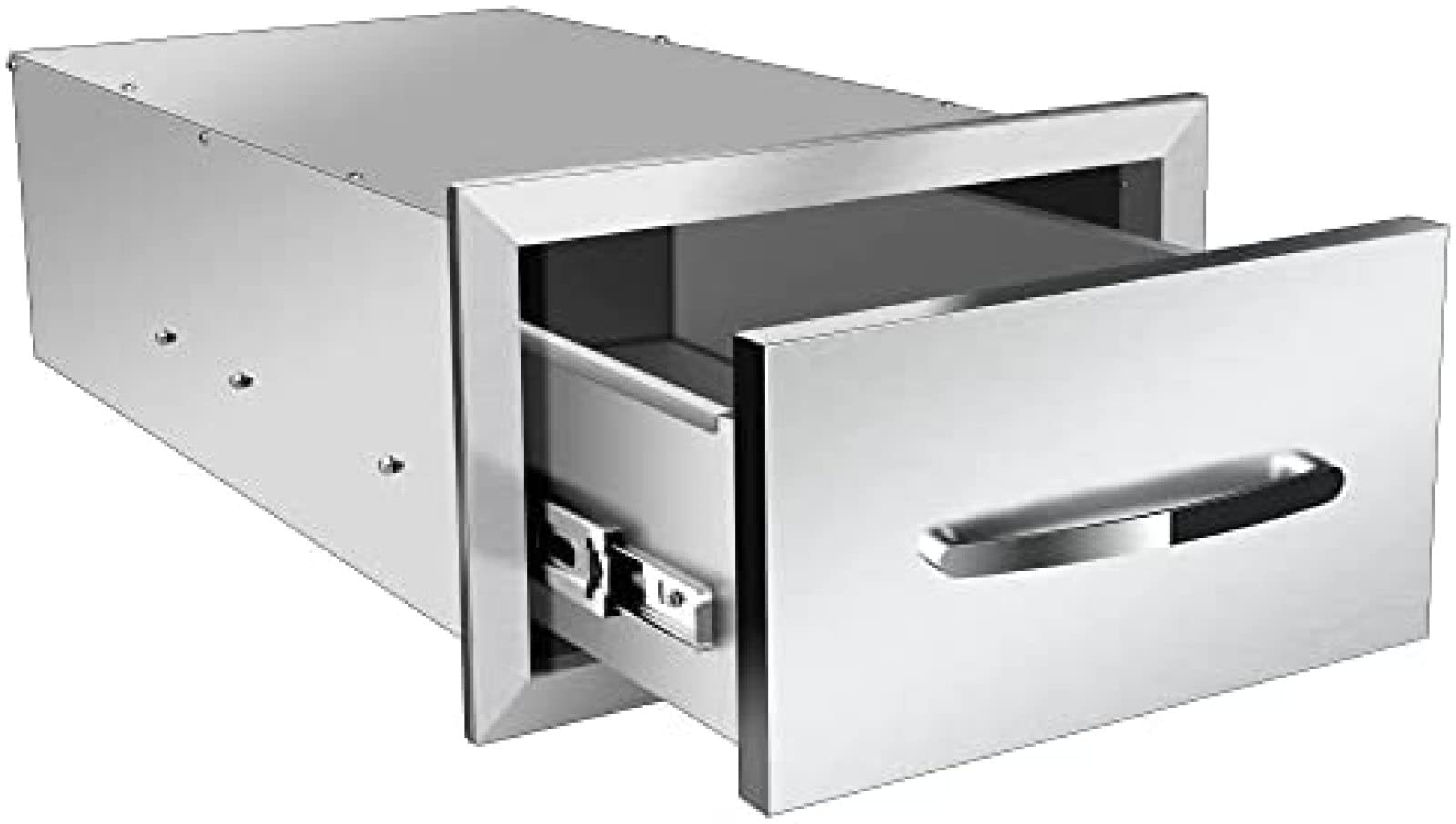 Stainless Steel Outdoor Kitchen Drawers - Flush Mount BBQ Island Drawers with Embedded Handle for Patio Grill Station (14