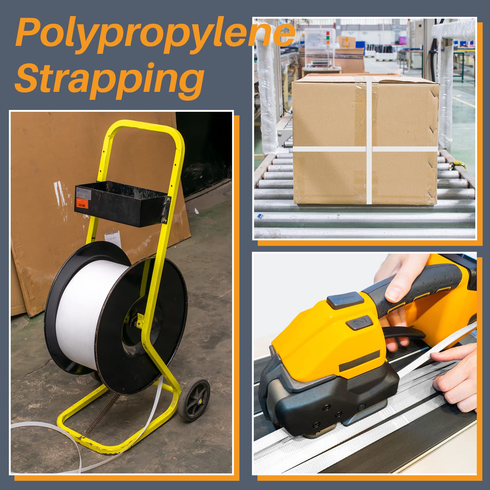 Amylove 1/2 Inch Heavy Duty Polypropylene (PP) Strapping Roll - 440 Lbs Break Strength for Industrial Packing & Banding - 9900 ft White - Perfect for Shipping, Pallet Securing & Warehouse Packaging