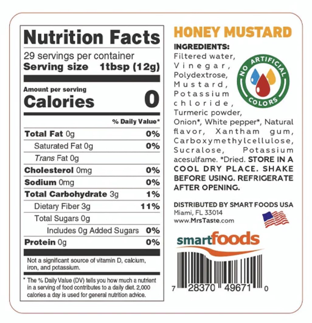 Sugar-Free Honey Mustard Sauce - Keto & Paleo Friendly, Zero Calories for Healthy Diets