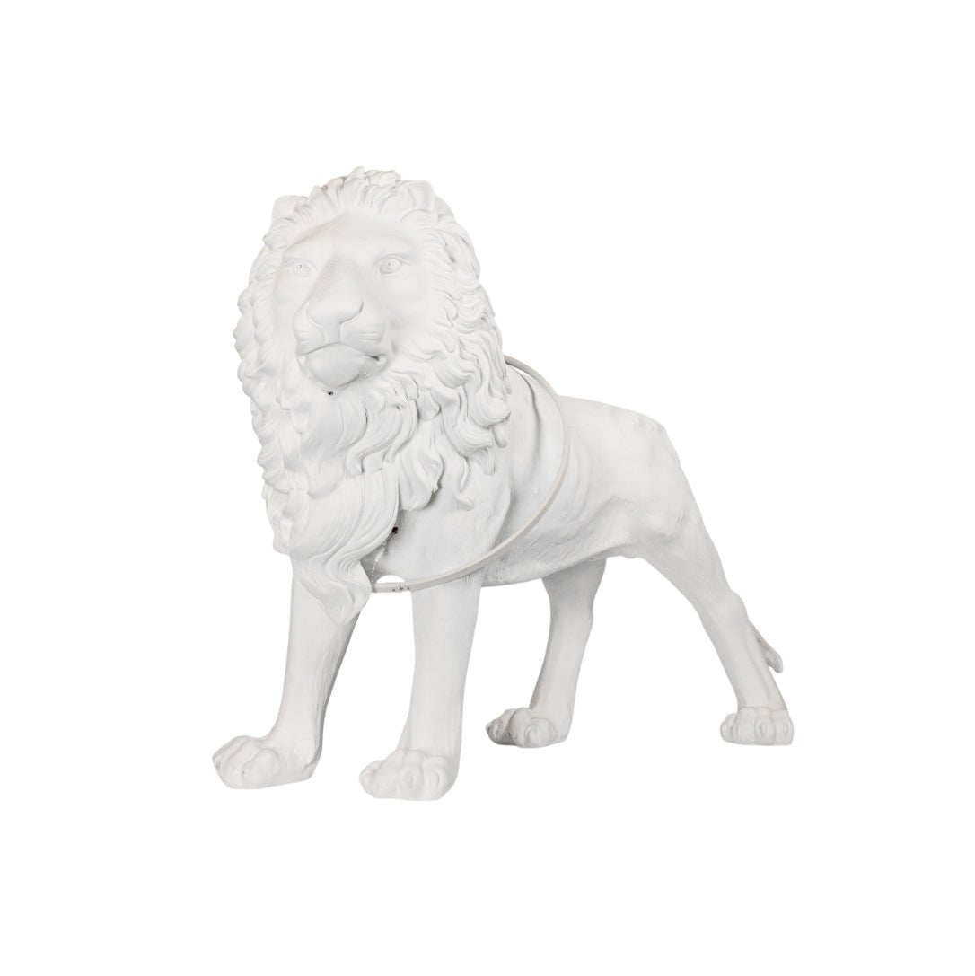 Leo Lion Sculpture Floor Lamp - Modern Animal Statue LED Light for Living Room, Bedroom, or Office Decor - Elegant Home Lighting Fixture for Ambiance and Style