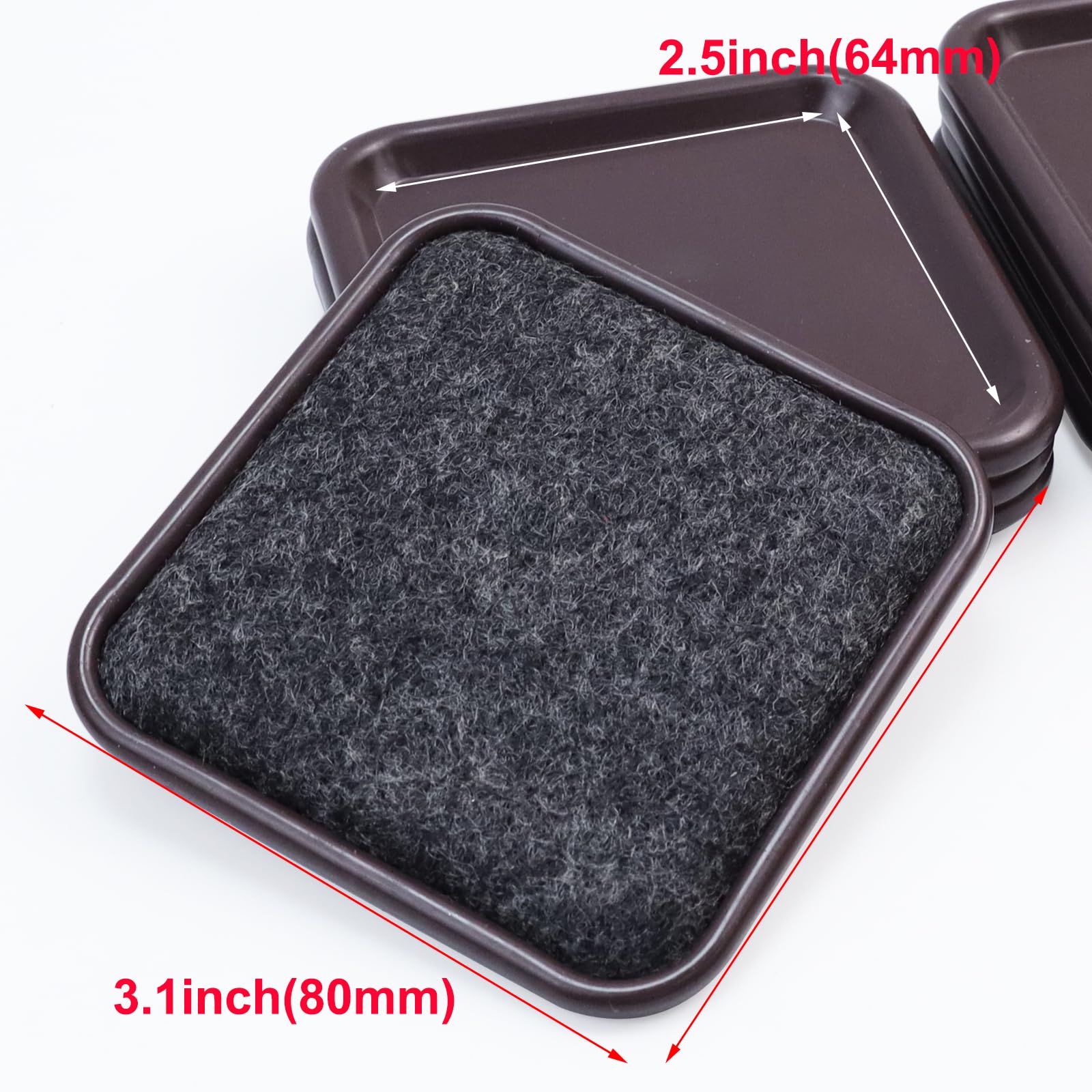 Geesatis 8-Piece Heavy Duty Furniture Sliders for Hardwood Floors - Reusable Moving Pads & Floor Protectors (3.1x3.1 Inch Square) - Effortless Furniture Moving & Floor Protection for Living Room, Bedroom, Office