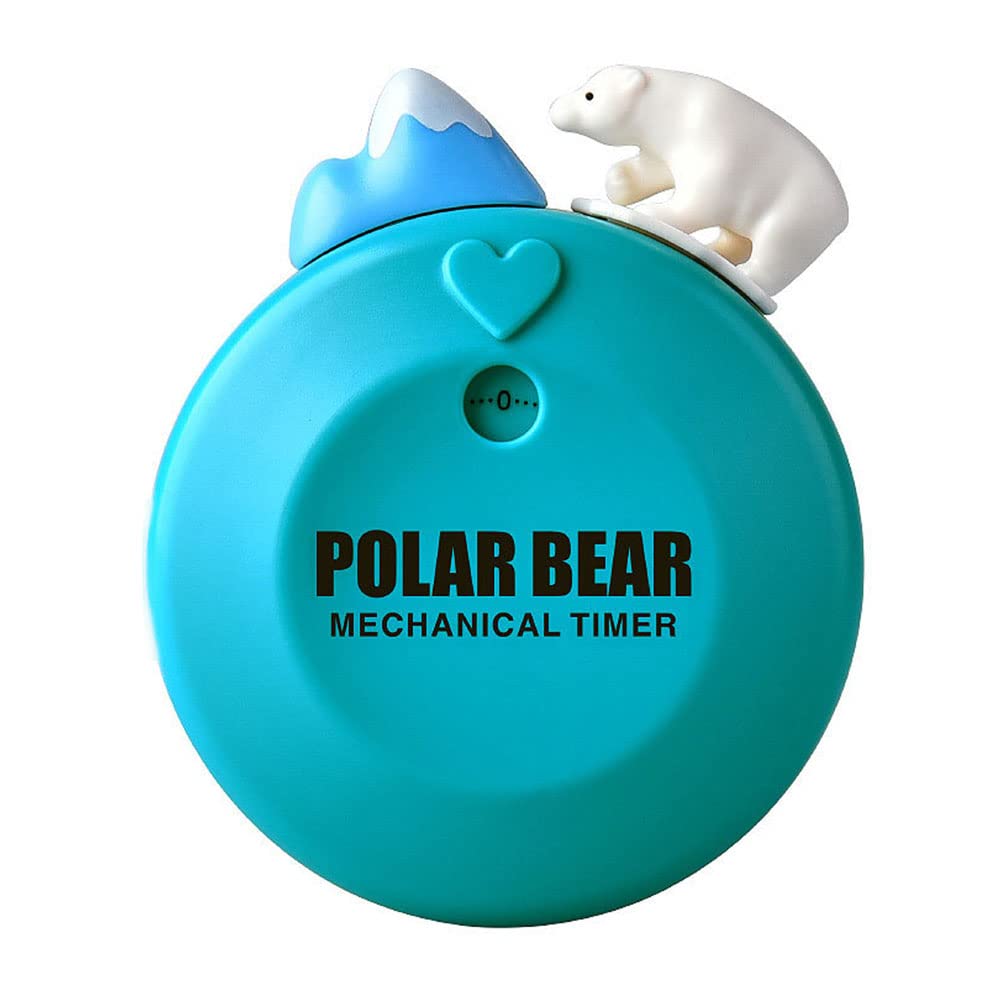 Cartoon Bear Shape 60-Minute Mechanical Kitchen Timer - Manual Cooking Alarm Clock for Baking, Study & Home Decor (Blue) | Perfect for Kids, Students & Chefs