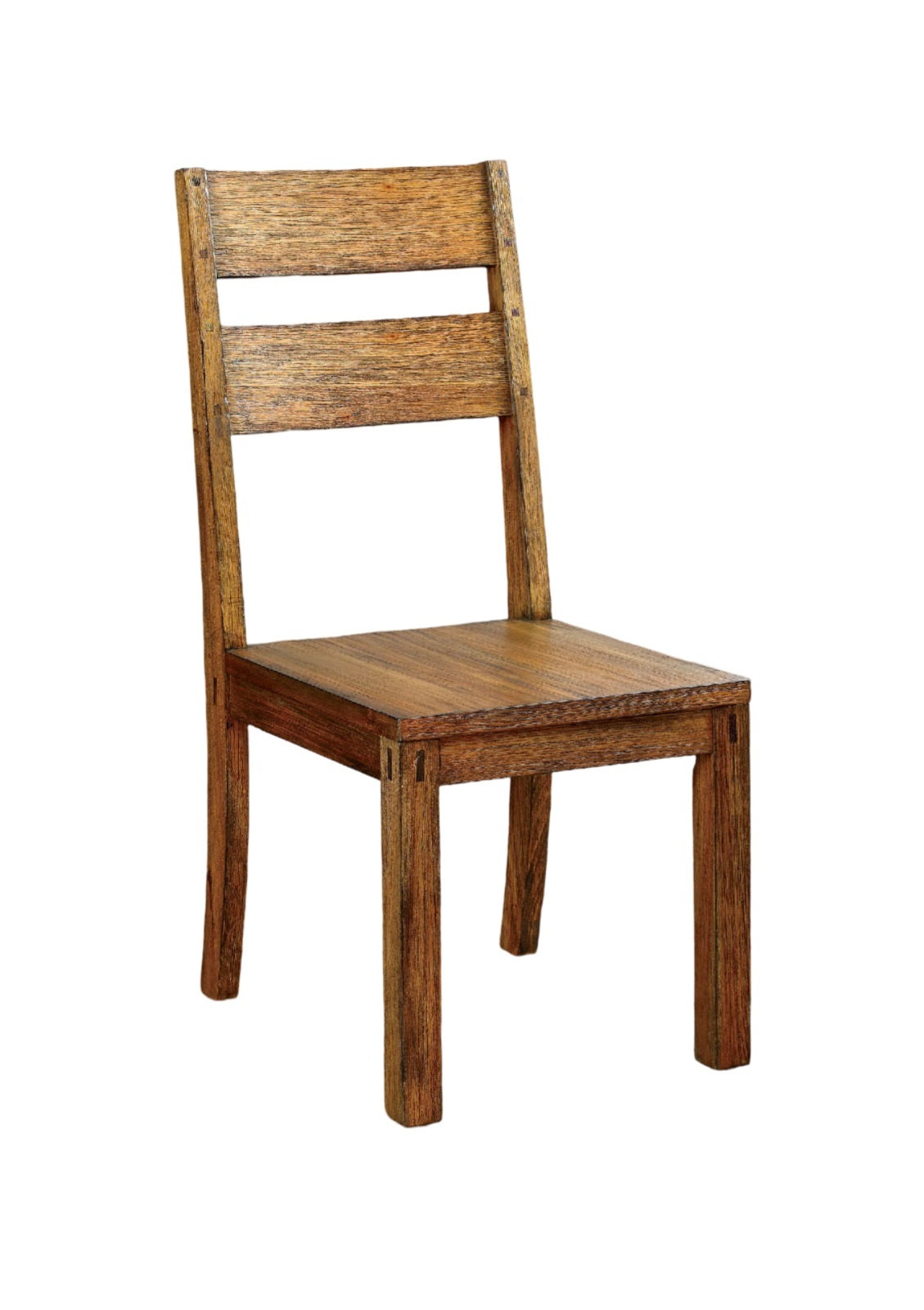 Dark Oak Rustic Style Solid Wood Kitchen Dining Chairs Set of 2 - Panel Back Chairs for Dining Room, Kitchen, Breakfast Nook & Farmhouse Decor