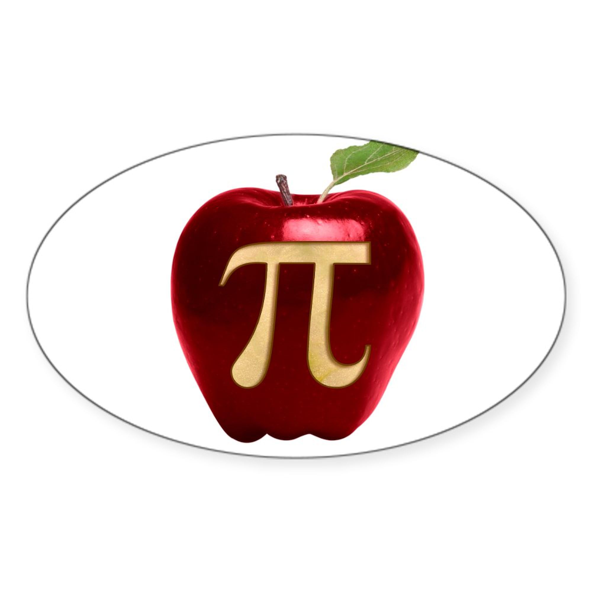 Apple Pi Oval Car Bumper Sticker - Funny Math & Science Decal for Cars, Laptops, Notebooks - Perfect for Teachers, Students & Nerds - Great Gift for Pi Day & Math Lovers